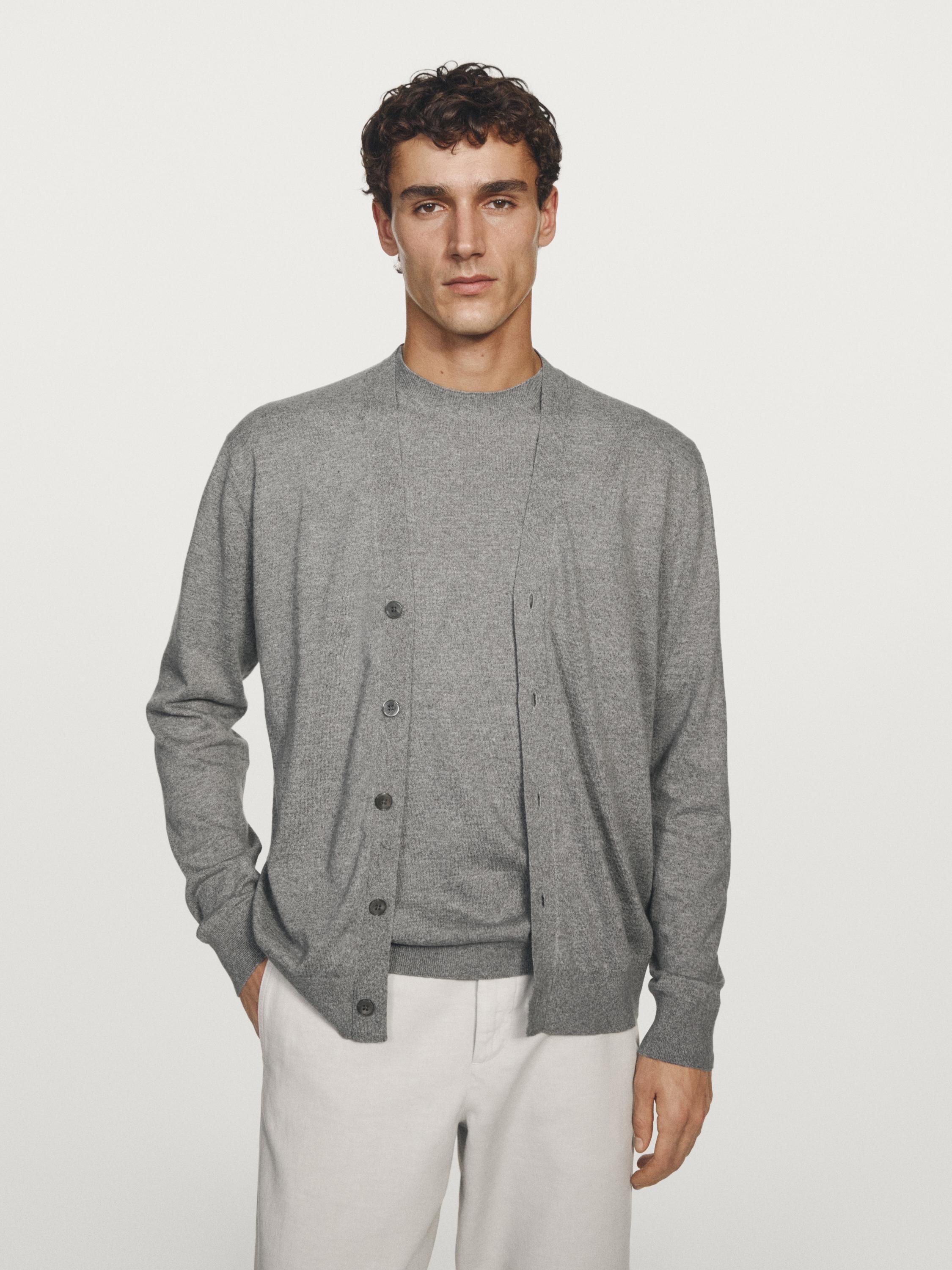 Wool blend knit cardigan