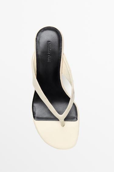 Leather wedge sandal — CREAM 3