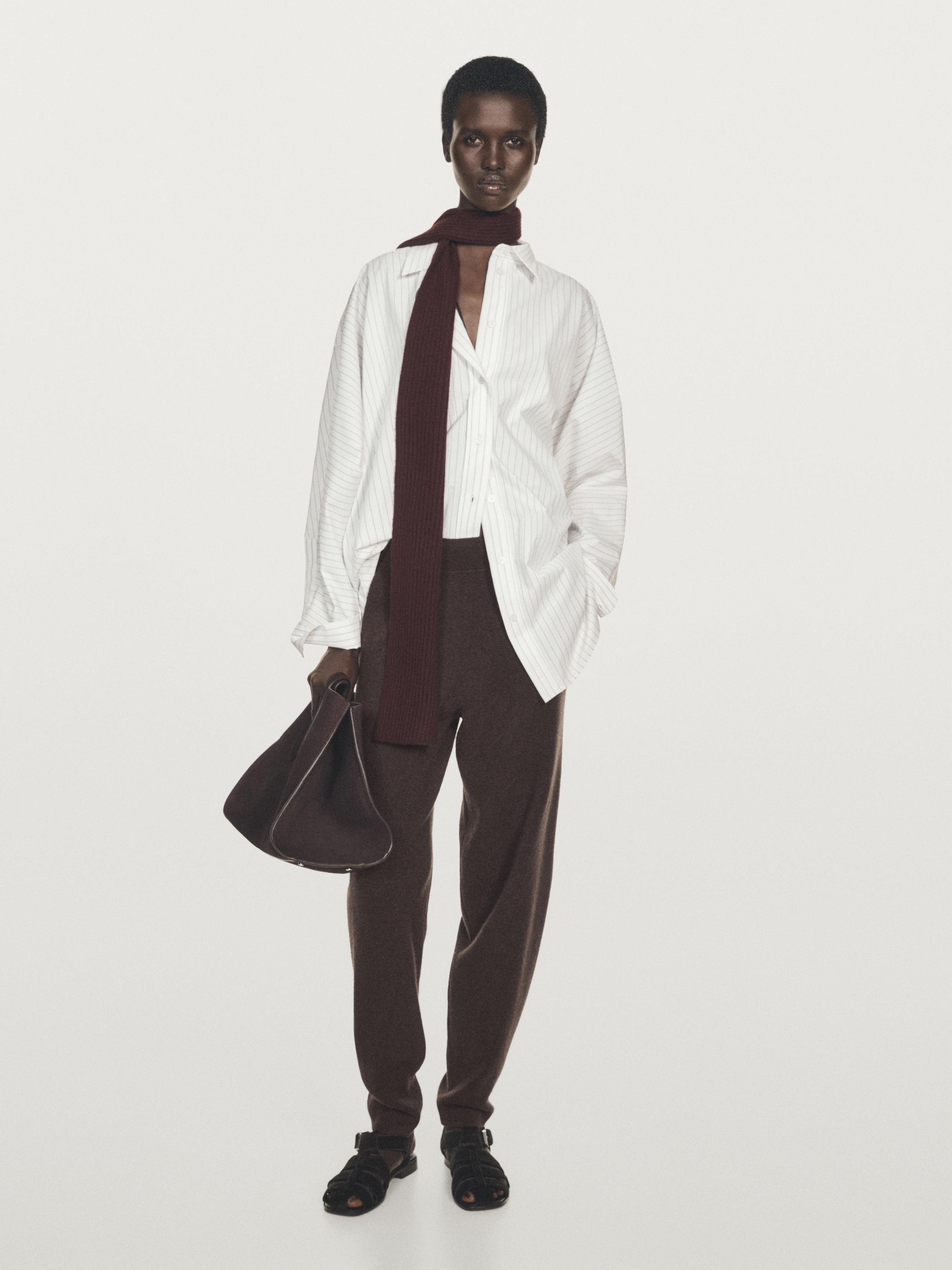 100% cashmere balloon fit trousers