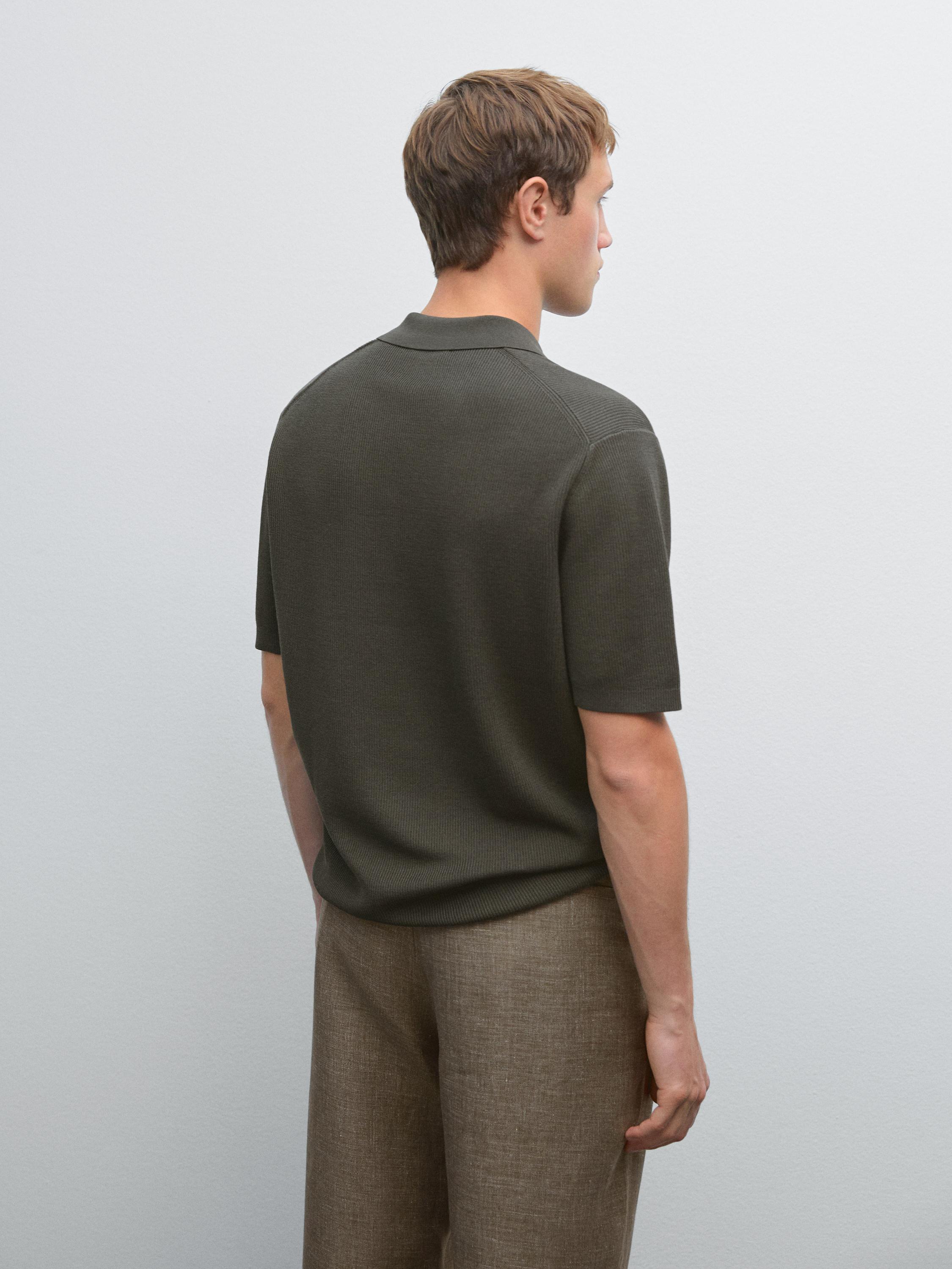 Mercerised cotton short sleeve polo shirt