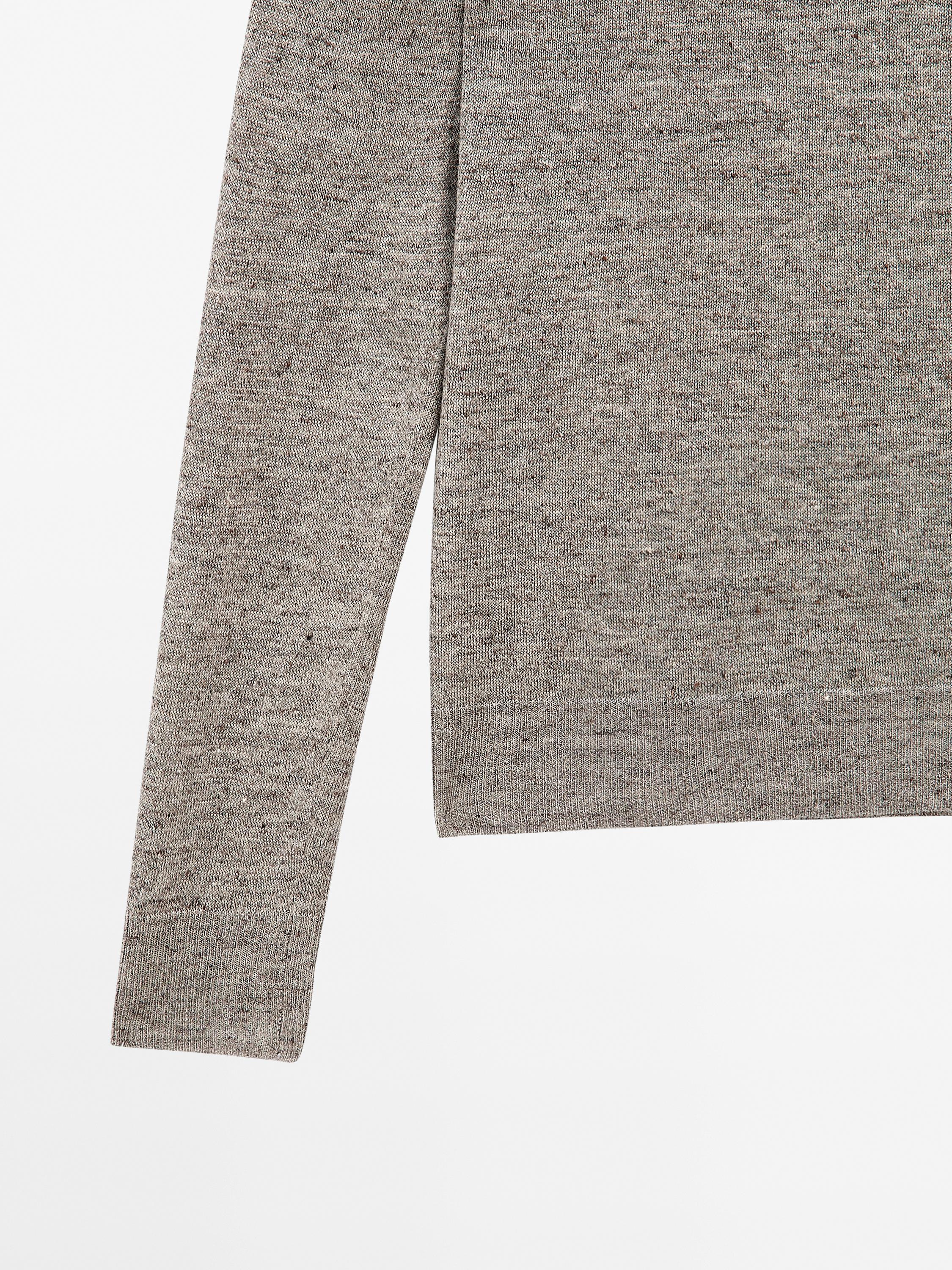 100% linen melange knit sweater