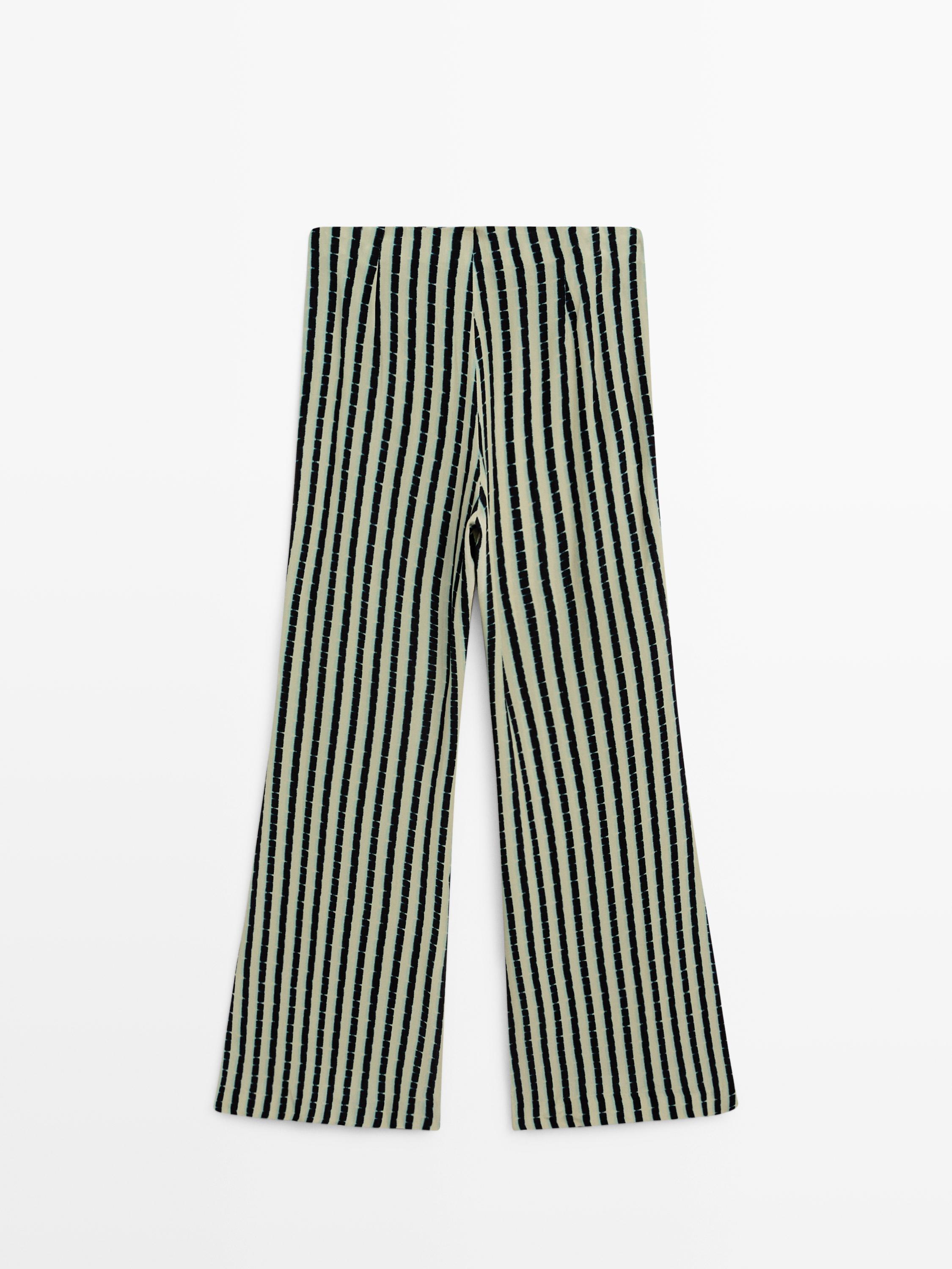 Striped flare fit trousers — AQUAMARINE