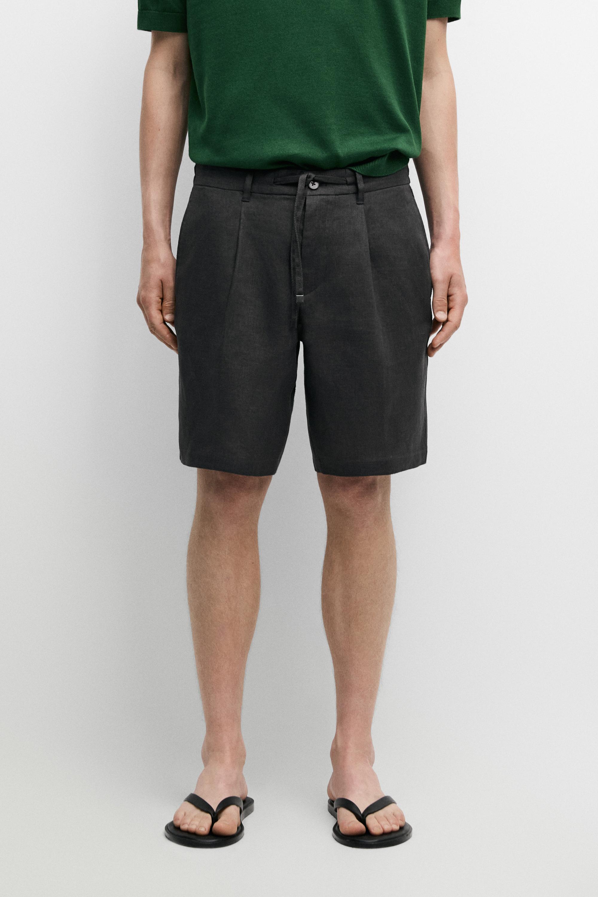 Bermuda goma cintura total look lino