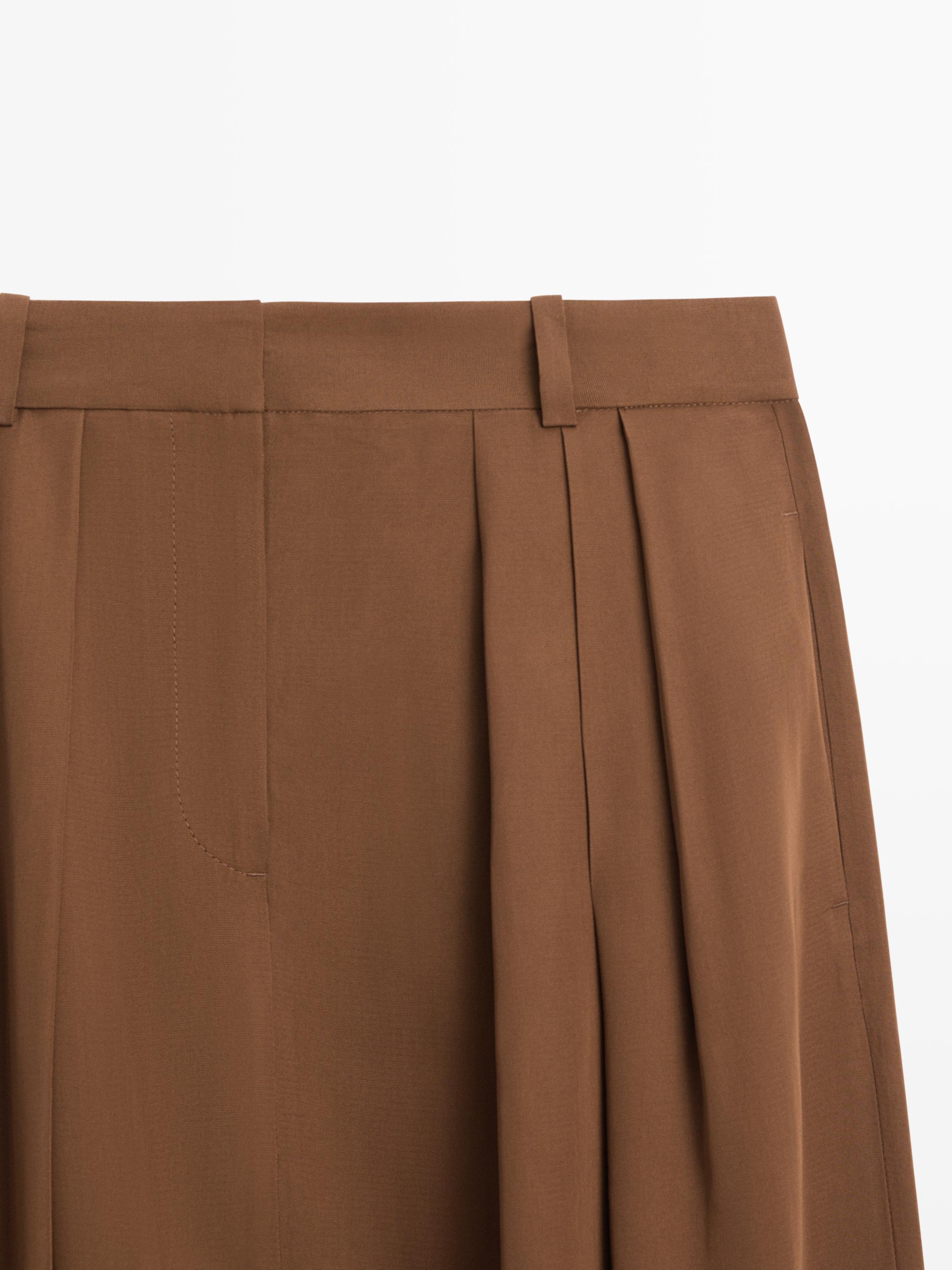 Flowing pleated skort — Washed