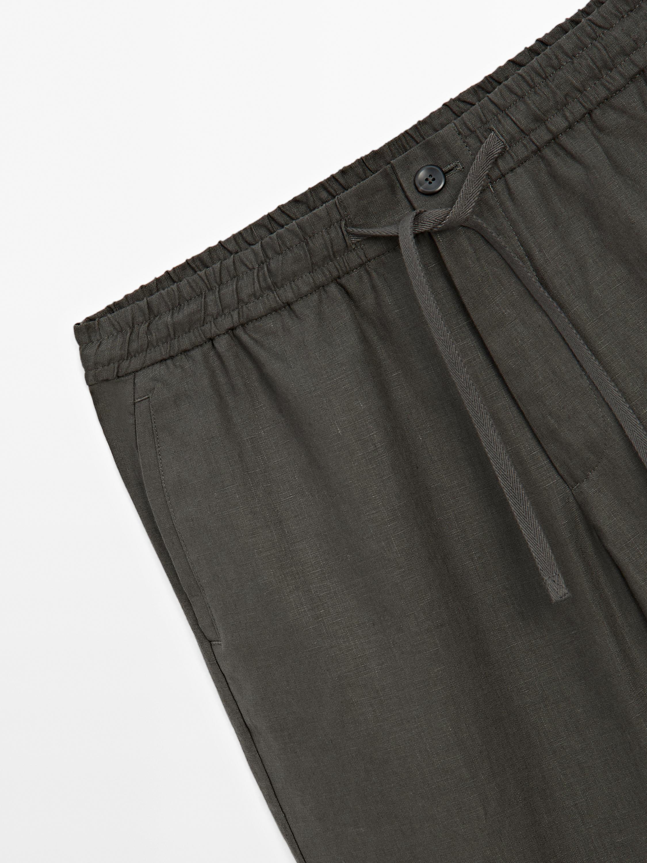 100% linen jogger fit trousers