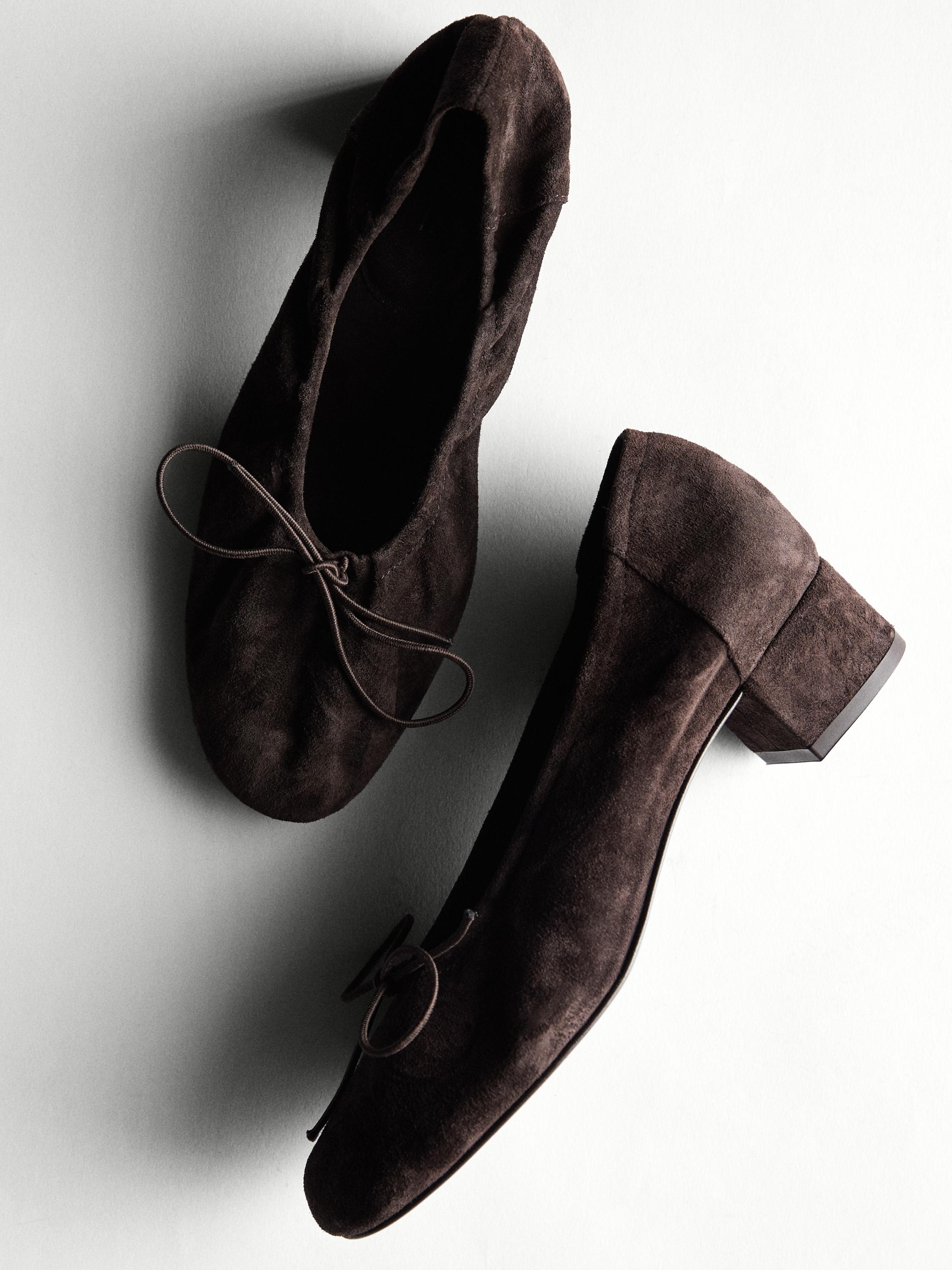 High-heel ballerinas — BROWN