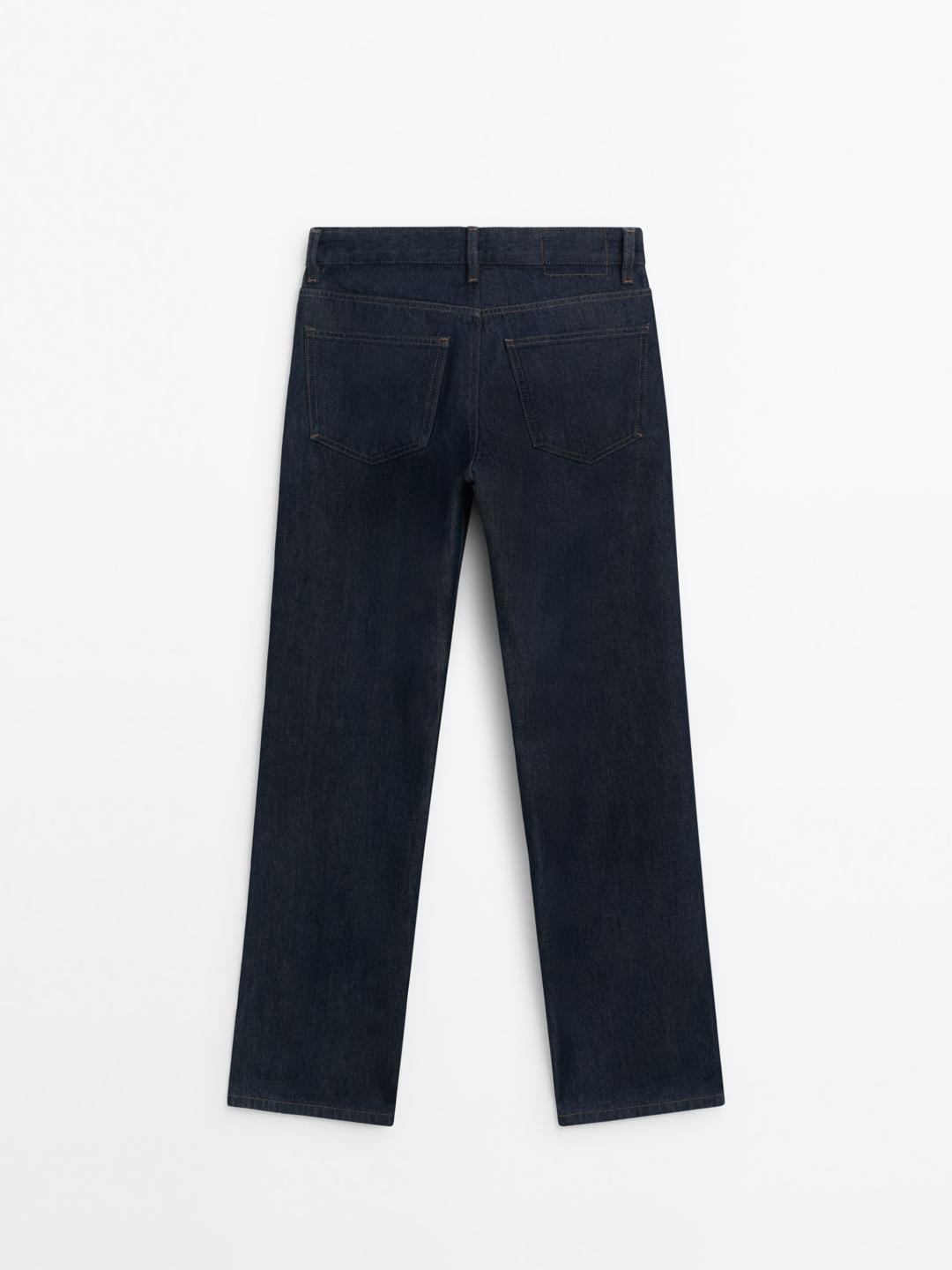 Mid-rise wide-leg full length jeans