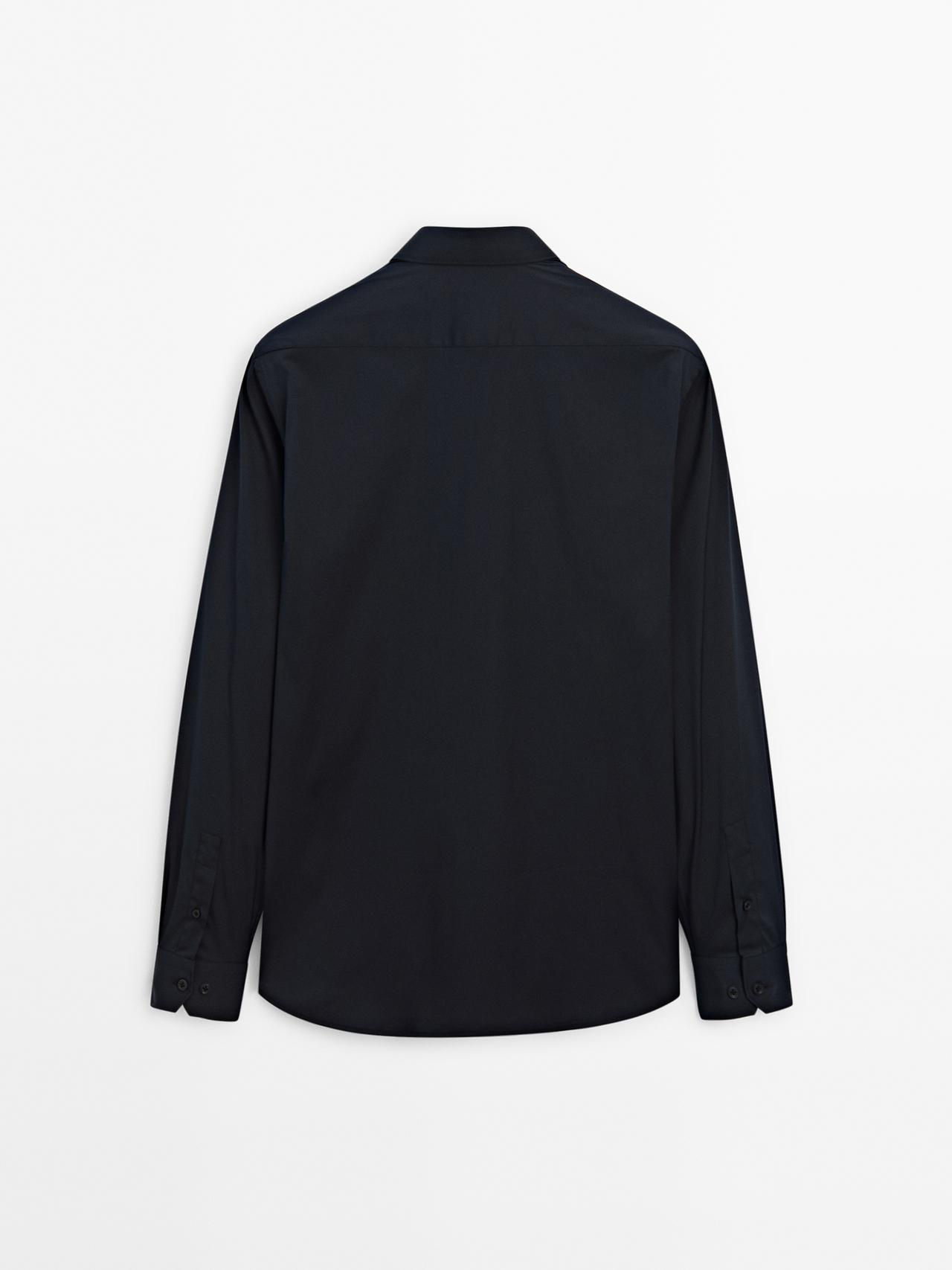 Slim fit stretch shirt — NAVY BLUE