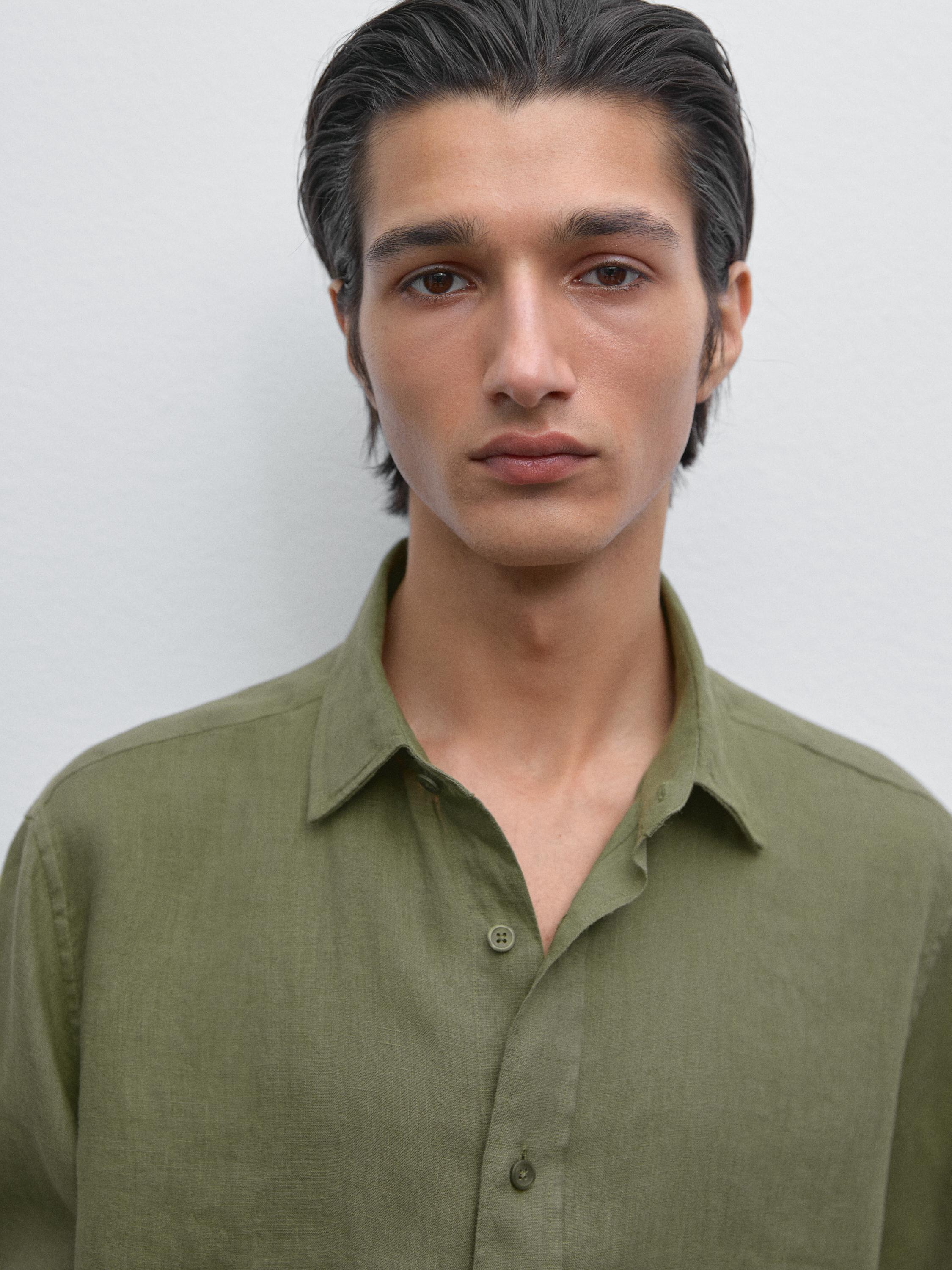 100% linen regular fit shirt