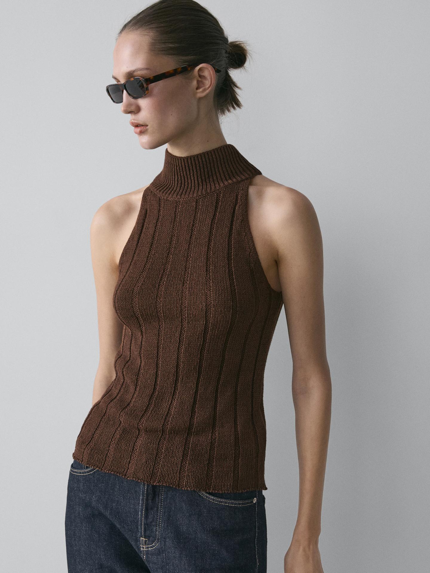 Cotton blend halter top
