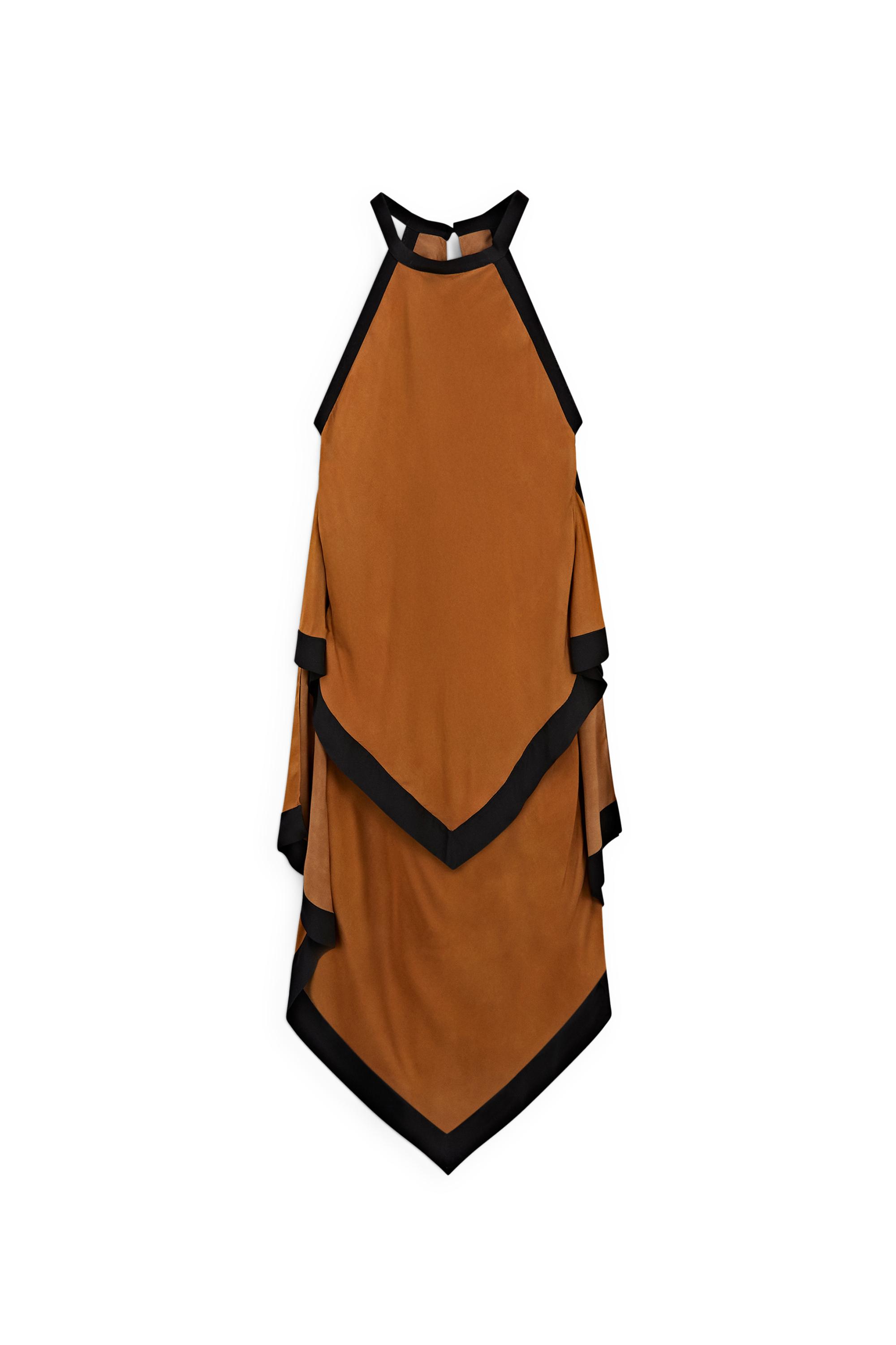 Midi dress with contrast layers — Washed