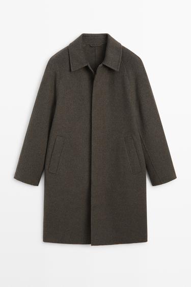 Long double-faced wool blend coat — BROWN 2