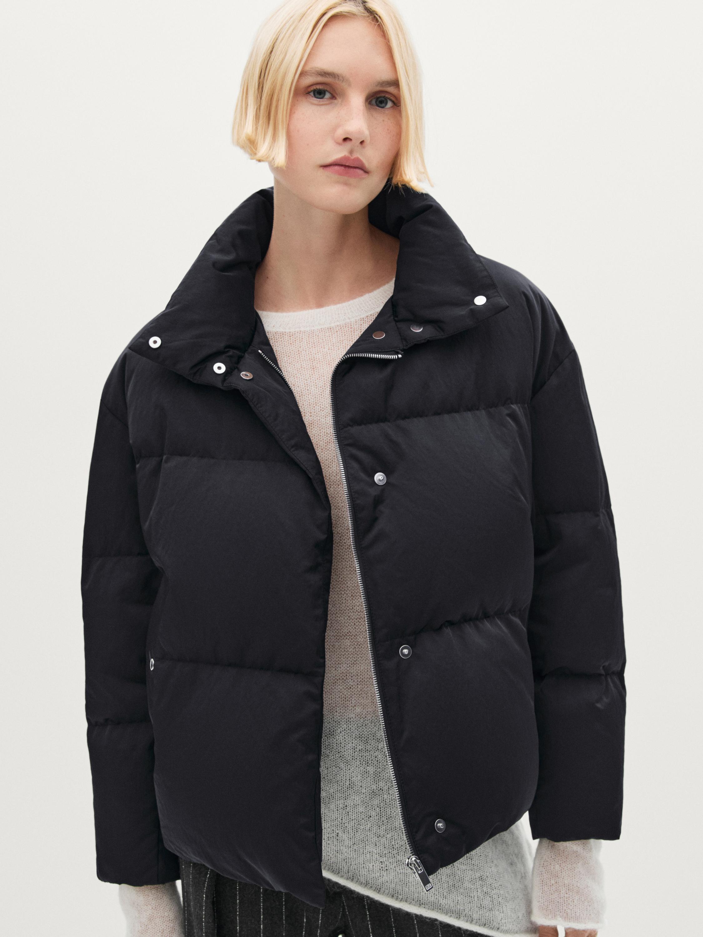 Chaqueta acolchada plumas satinada water repellent · Azul Oscuro