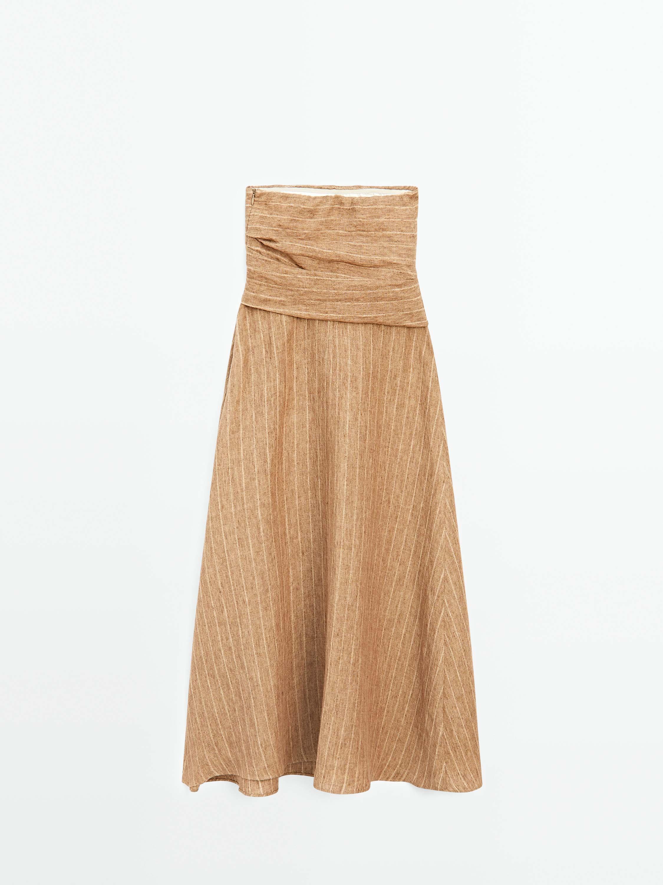 Strapless linen dress