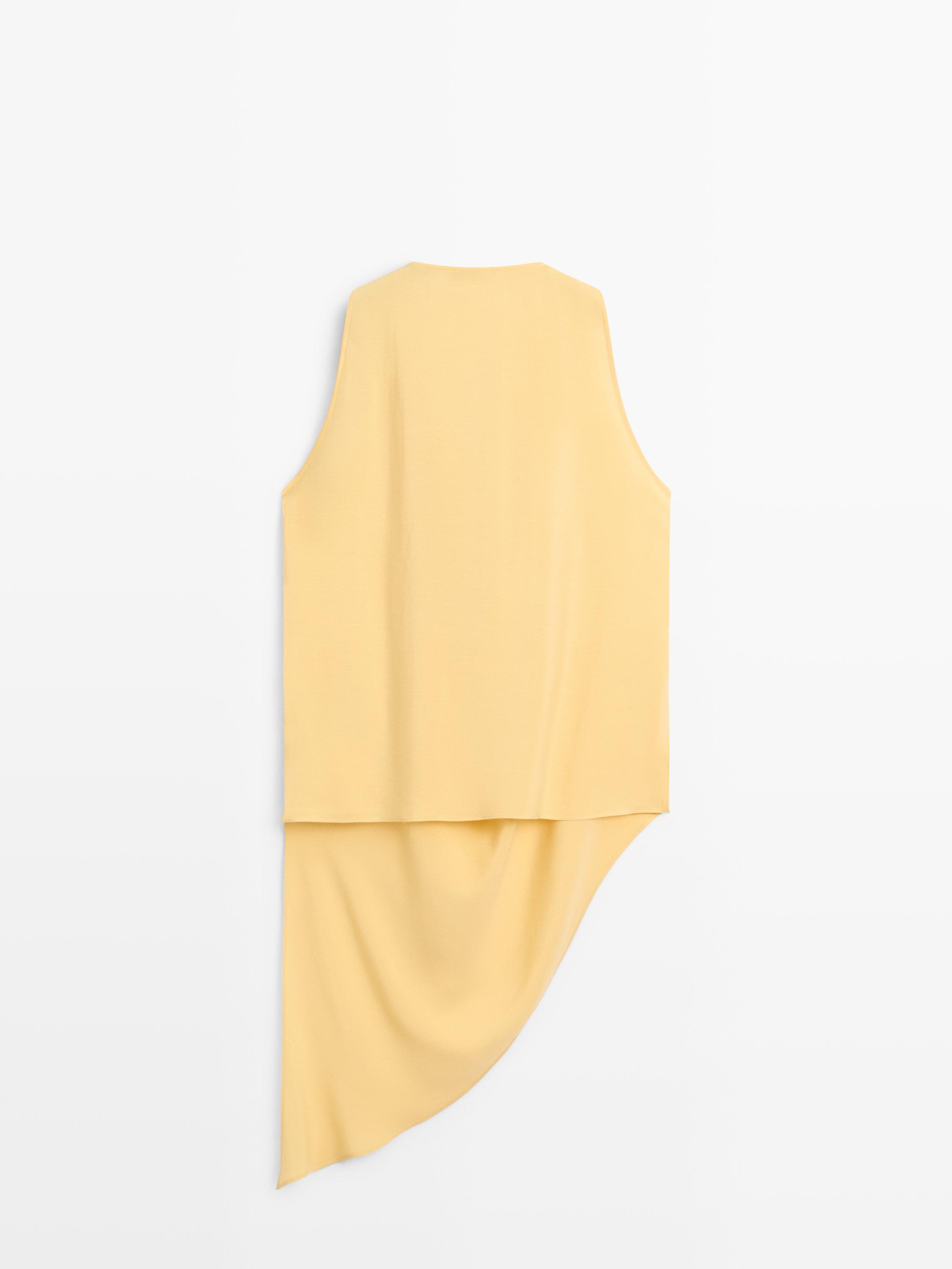 Long flowing asymmetric top — PALE YELLOW