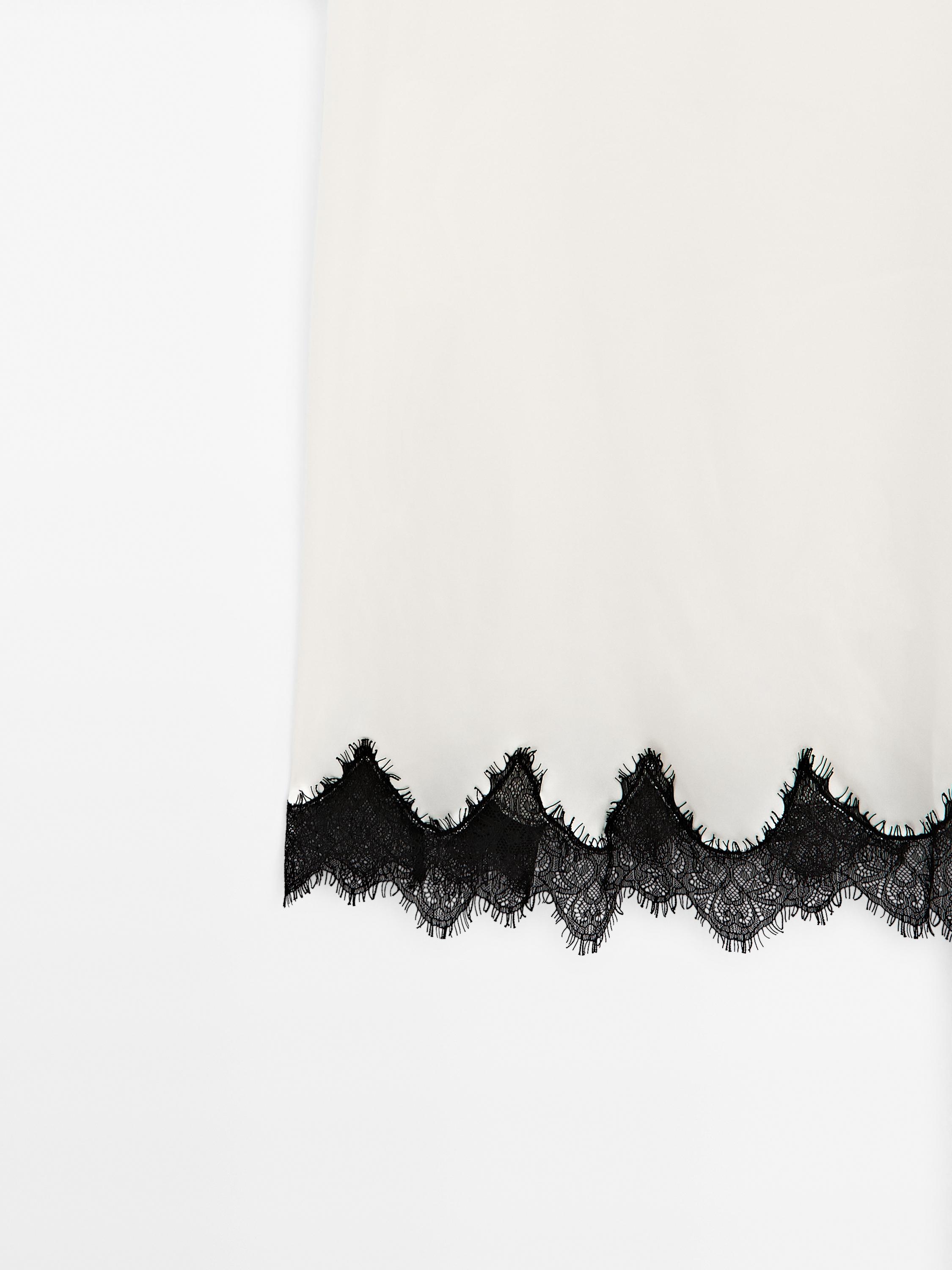Vestido midi lencero contraste