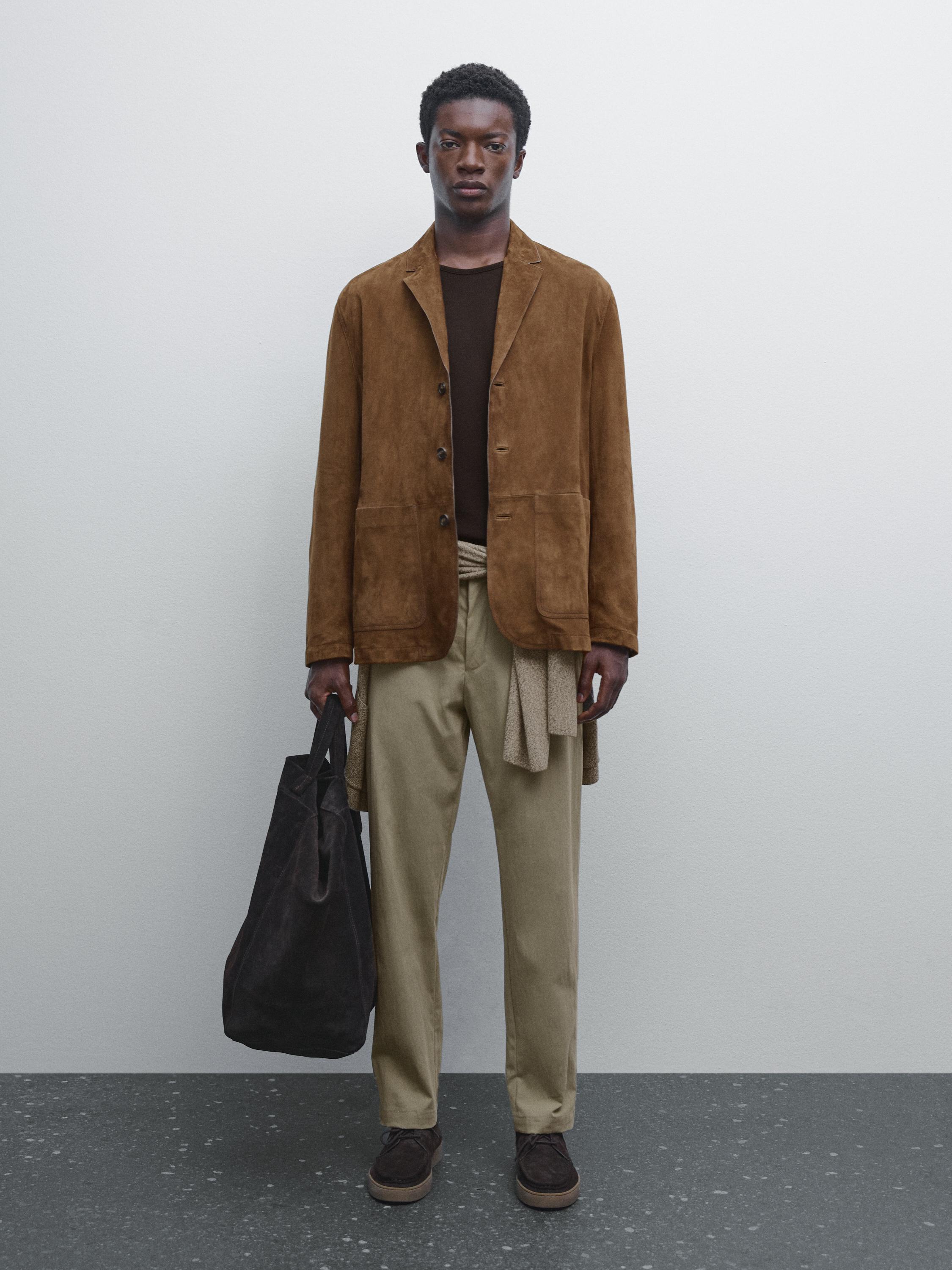 Pantalón cigarette fit mezcla algodón