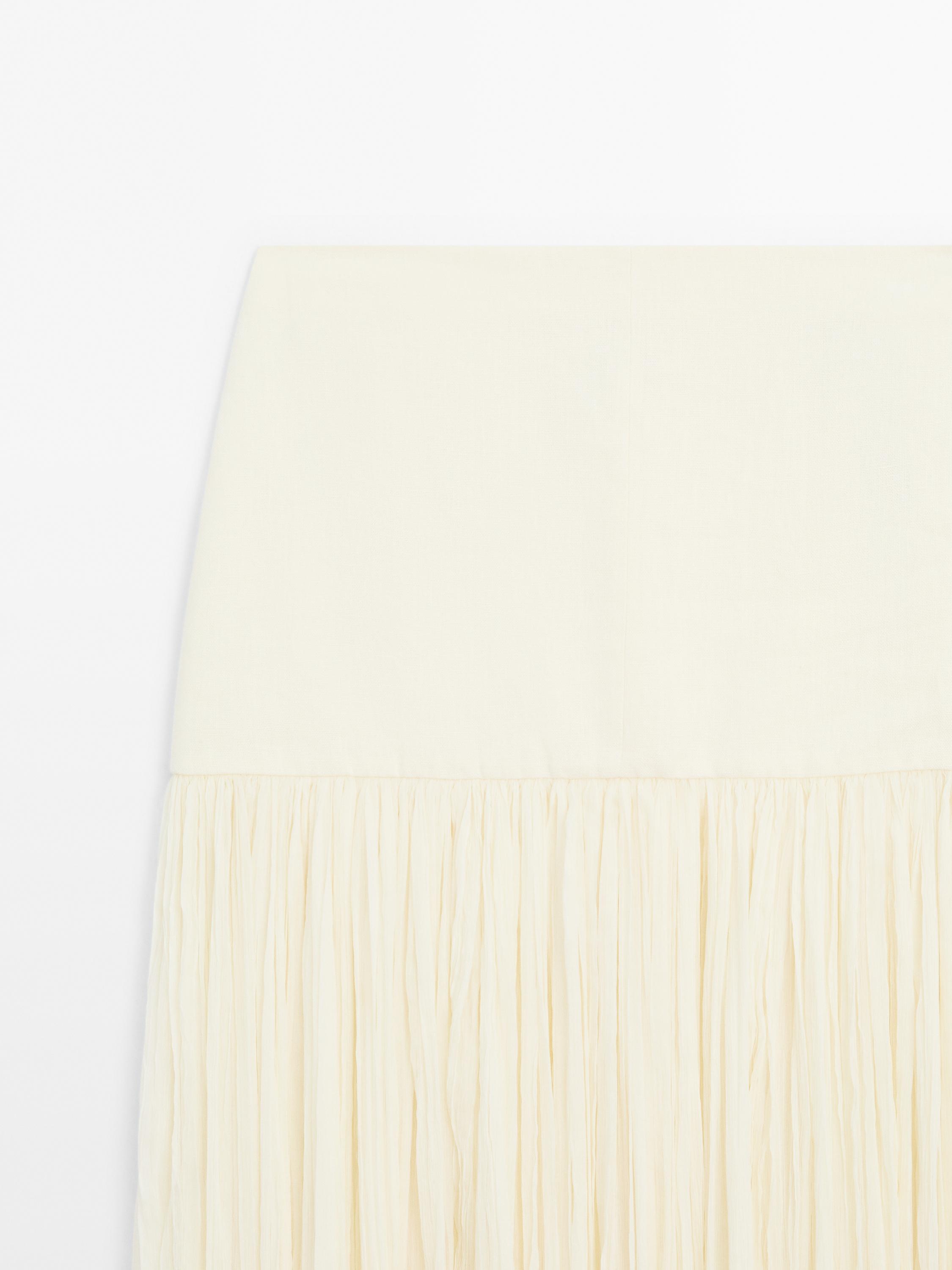 Long silk blend skirt with corset belt - Studio
