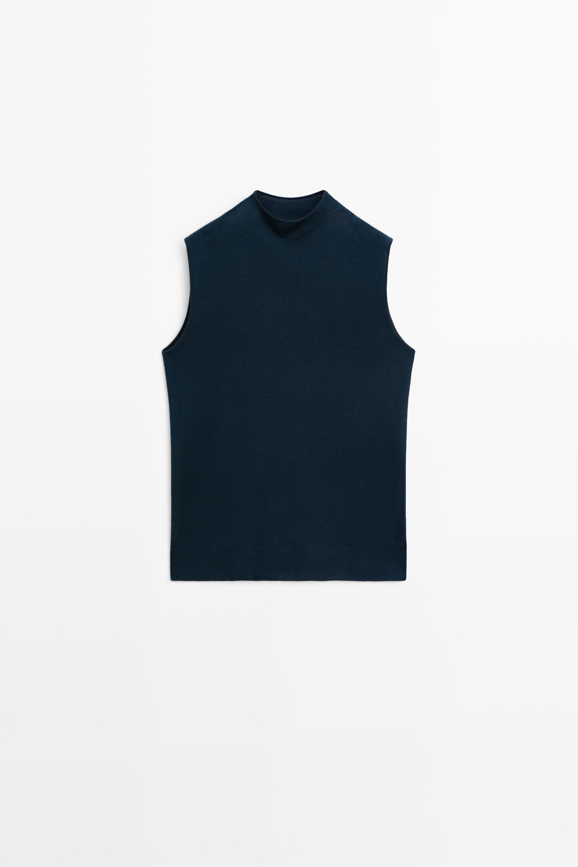 Massimo Dutti %100 yün dik yaka triko üst