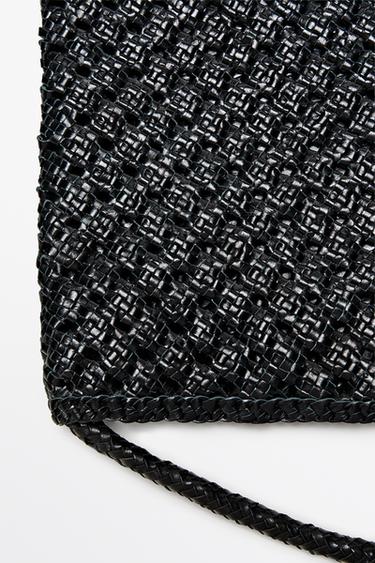 Braided nappa leather bag — BLACK 6