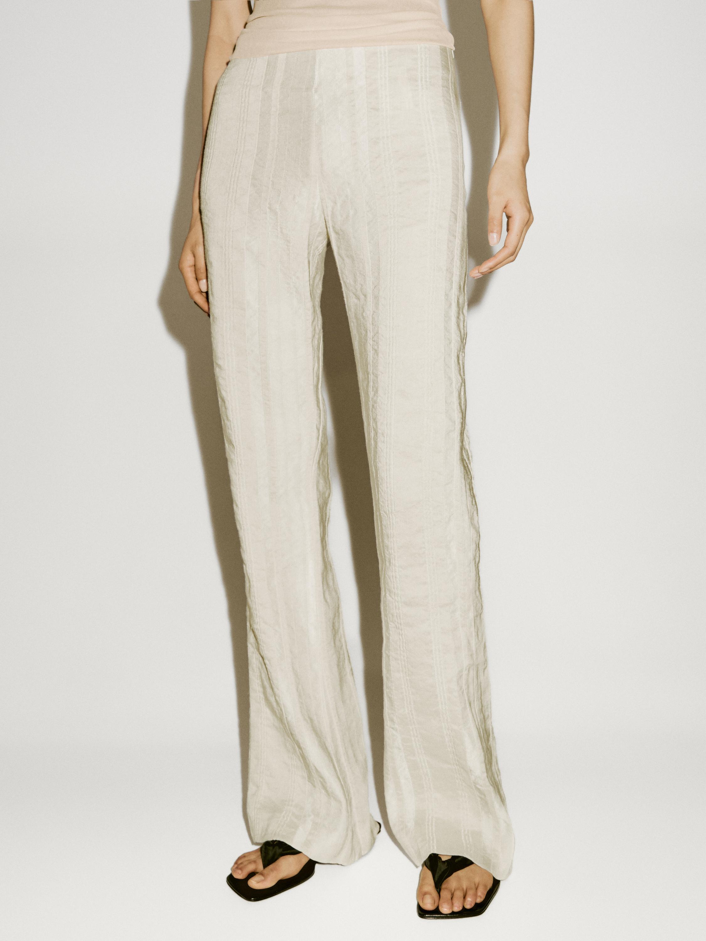 Linen blend flared trousers - Limited Edition