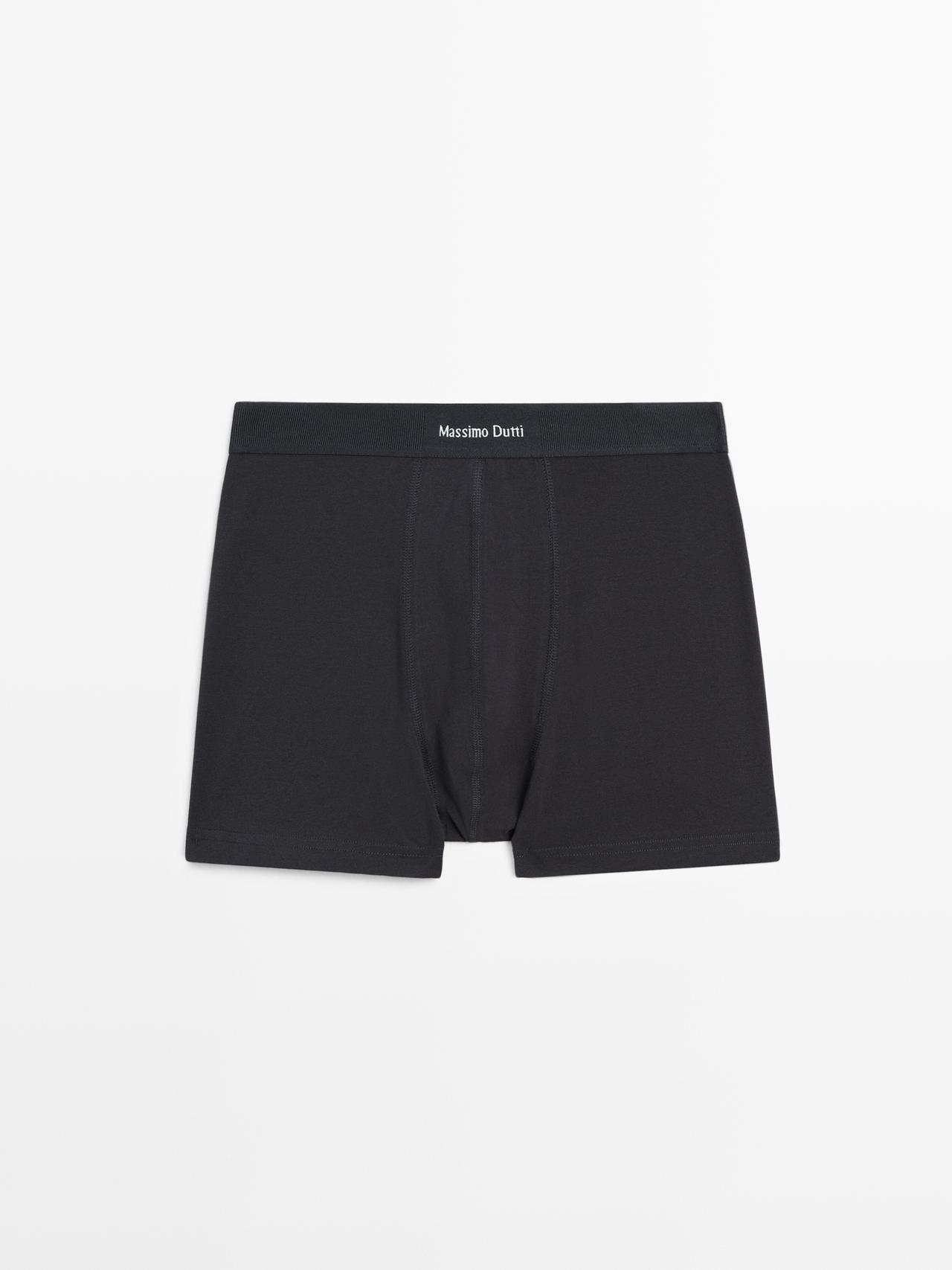 Massimo Dutti - Herre - Boxershorts Med Logo Linning - Marineblå - L