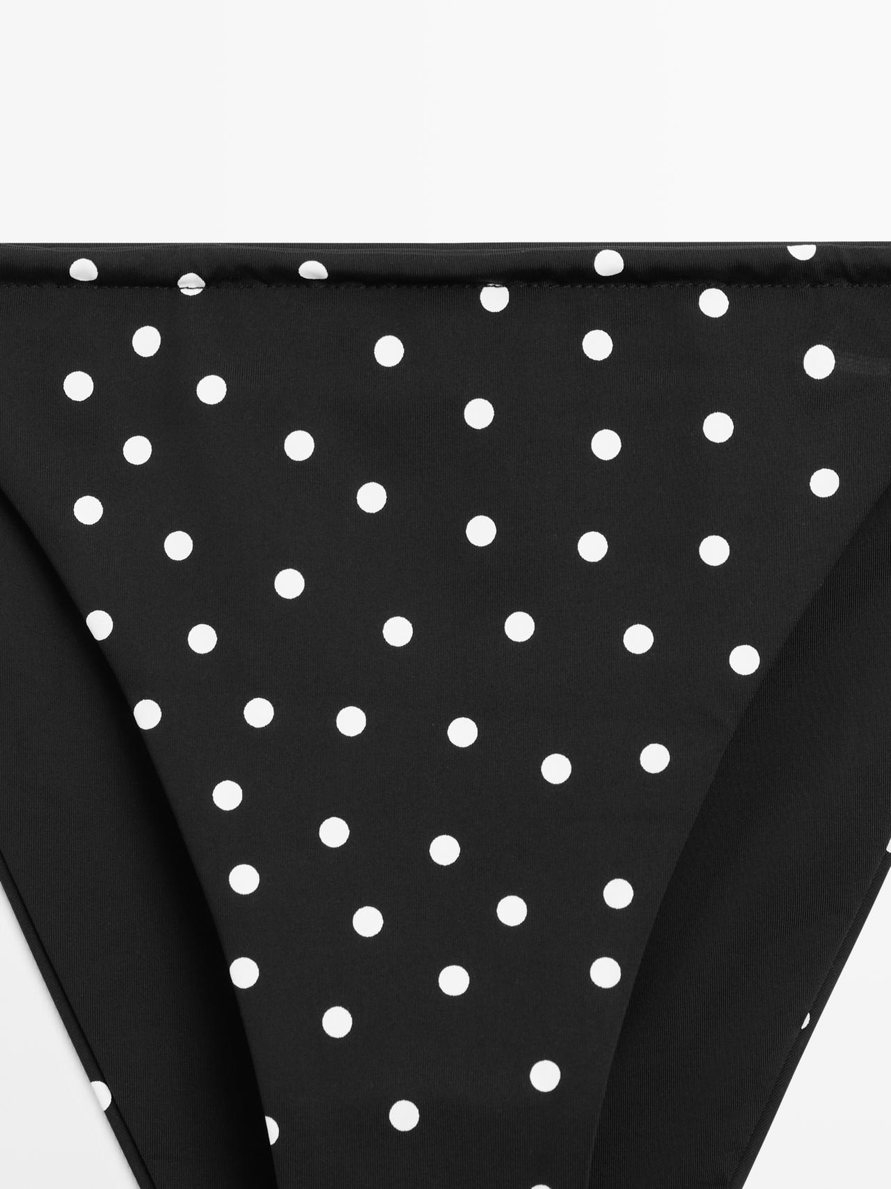 Polka dot print bikini bottoms — BLACK