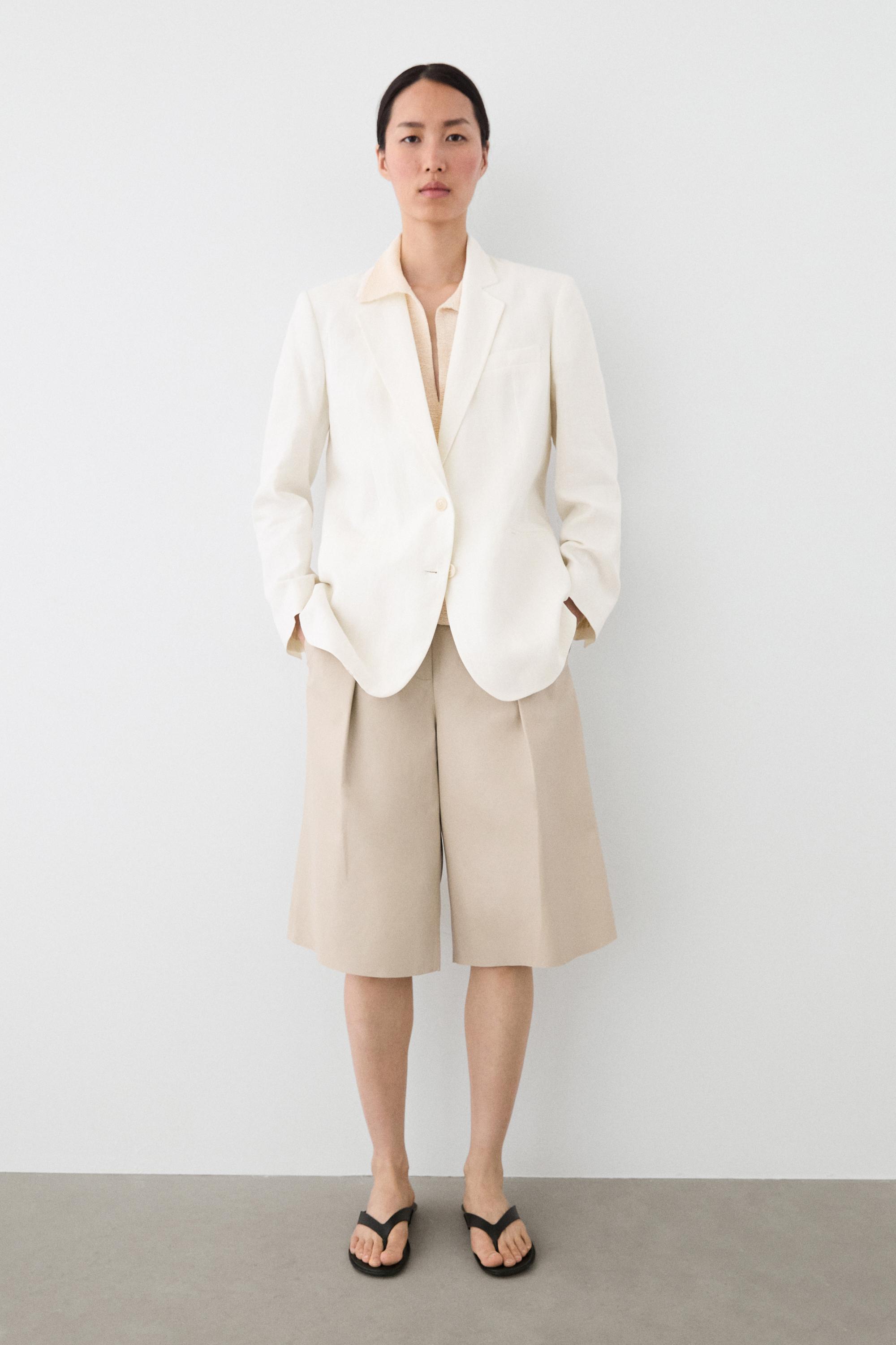 100% linen oversize blazer — Off white