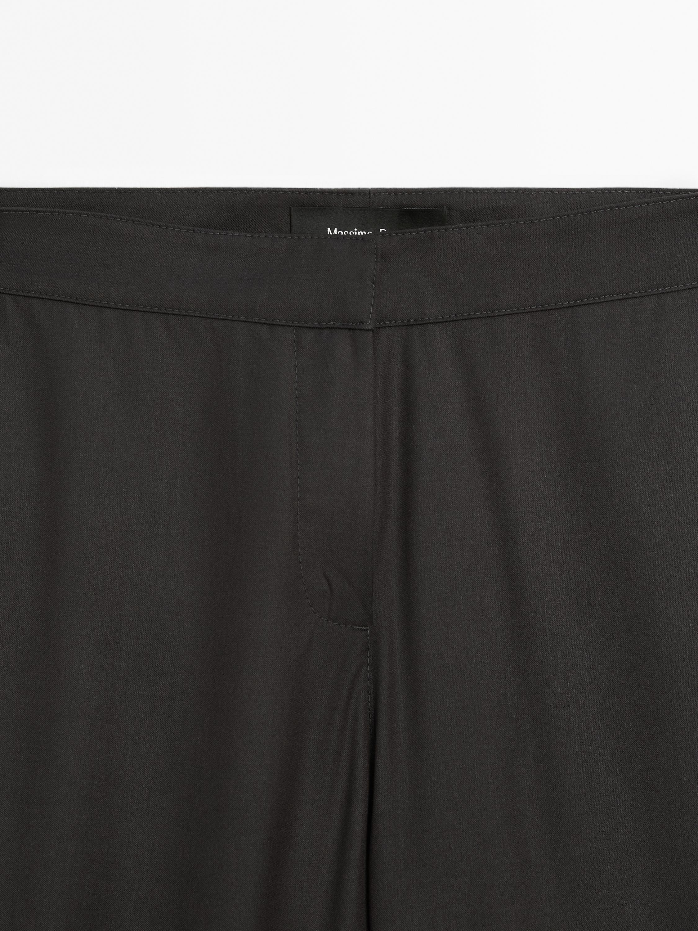 Flowing low-rise straight-leg trousers