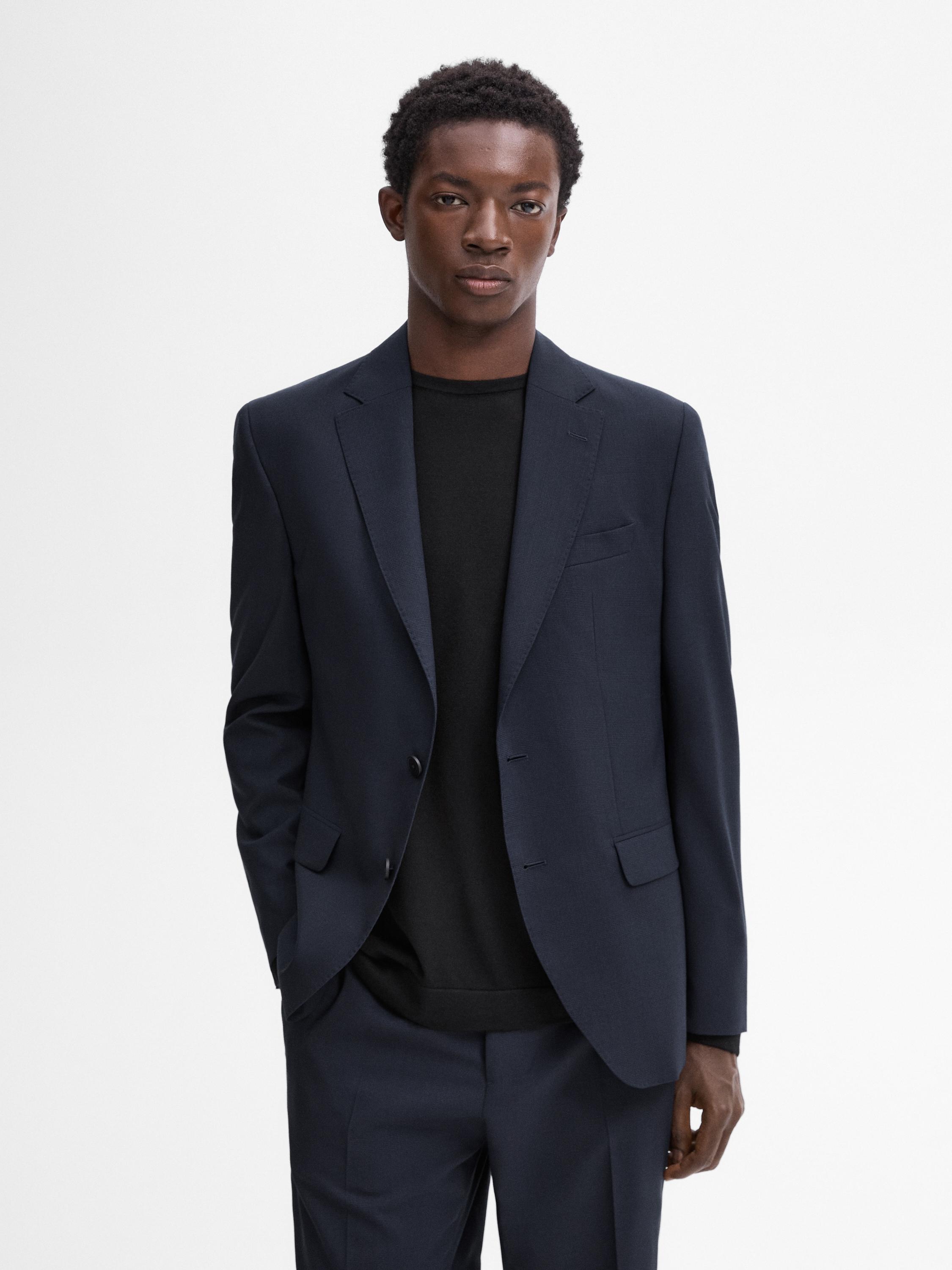 Navy blue suit blazer