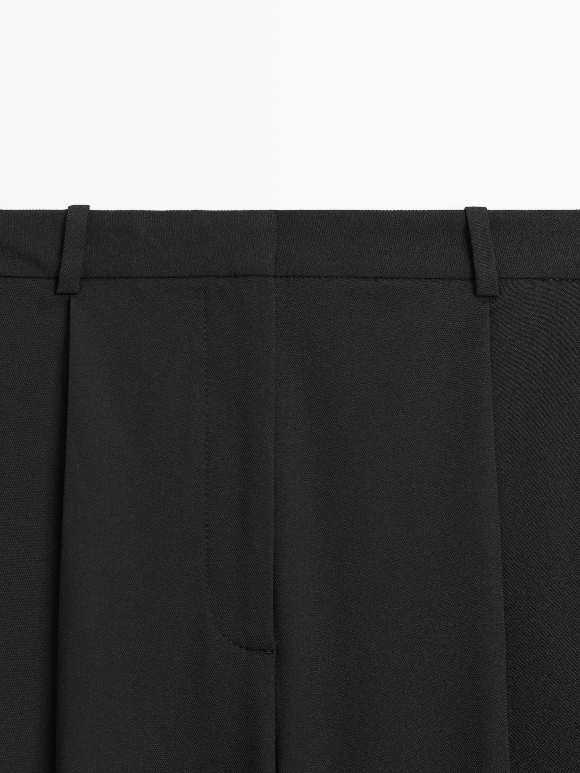 Darted wide-leg trousers