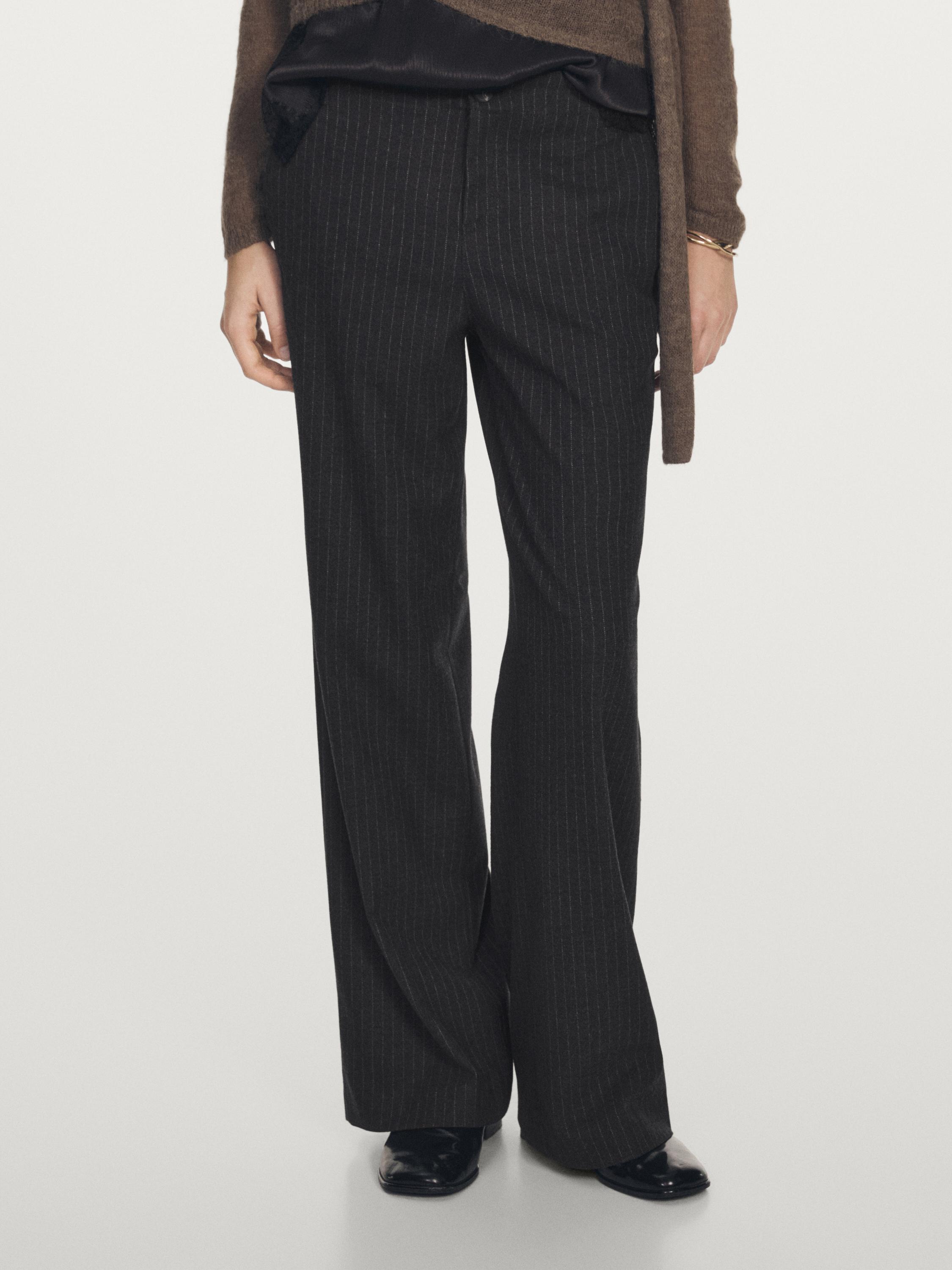 Pinstripe wide-leg trousers