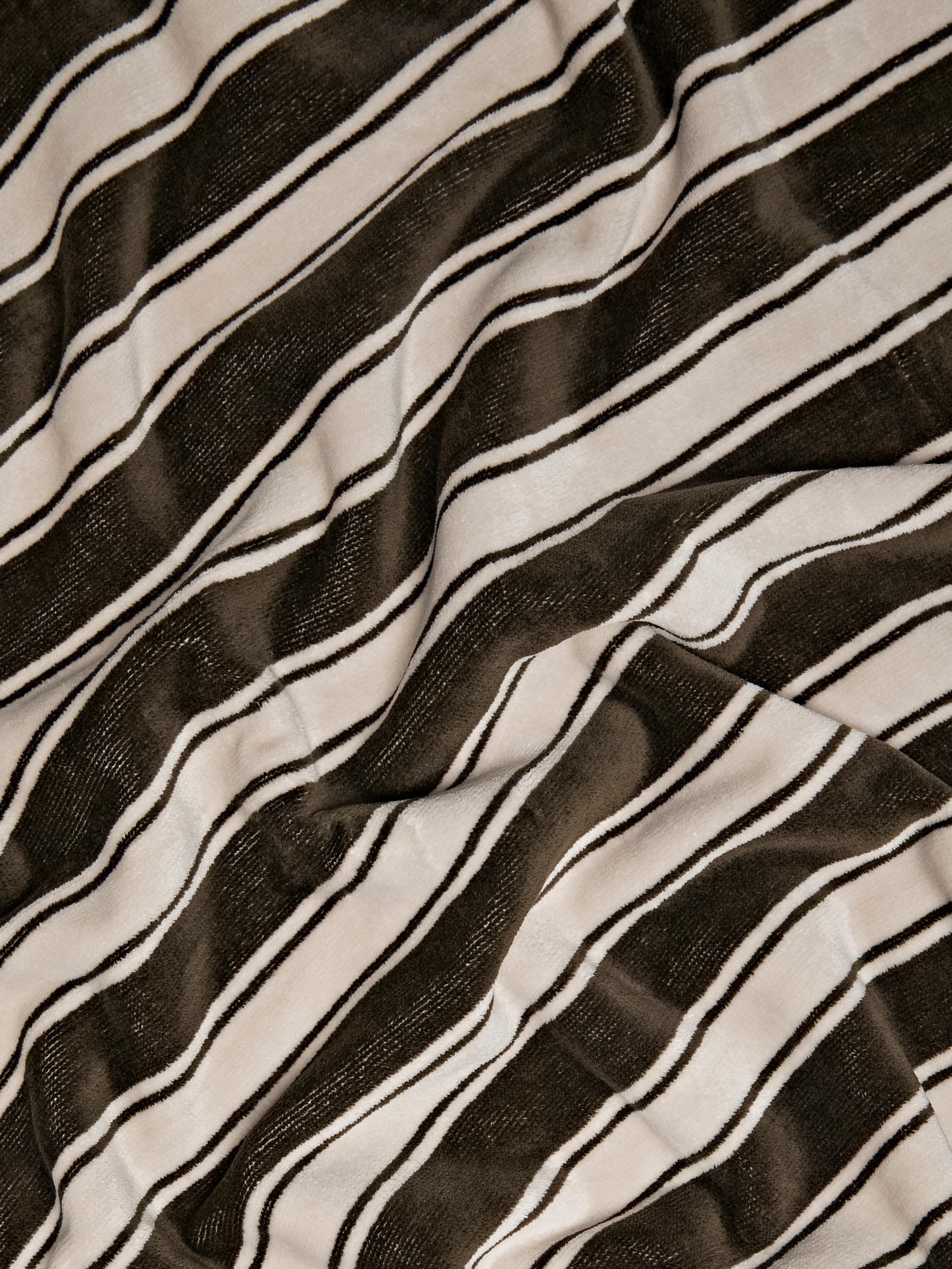 Striped cotton towel — KHAKI