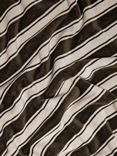 Striped cotton towel — KHAKI 3