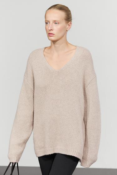 100% cashmere V-neck sweater — MINK 3