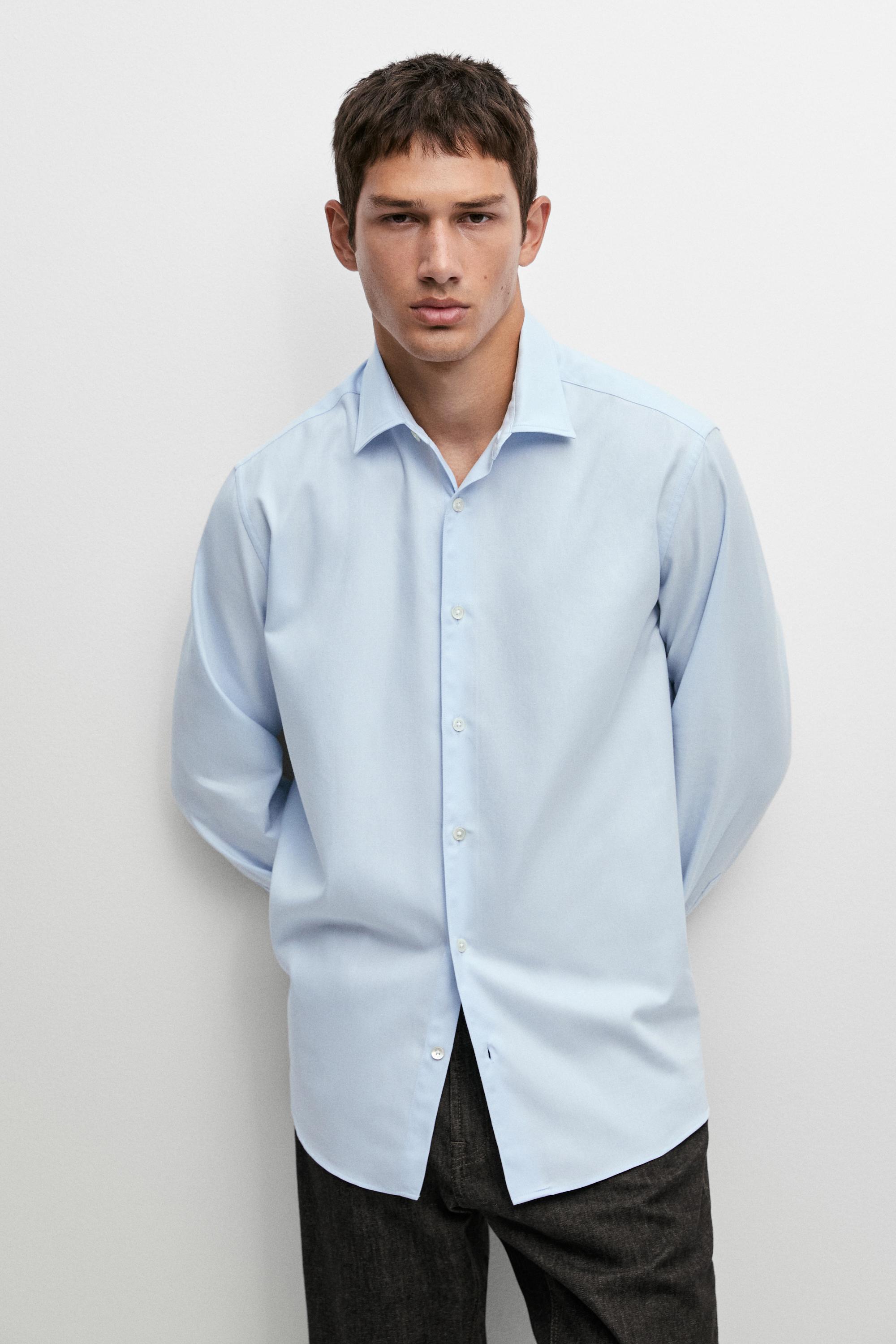 Chemise regular fit en twill 100 % coton