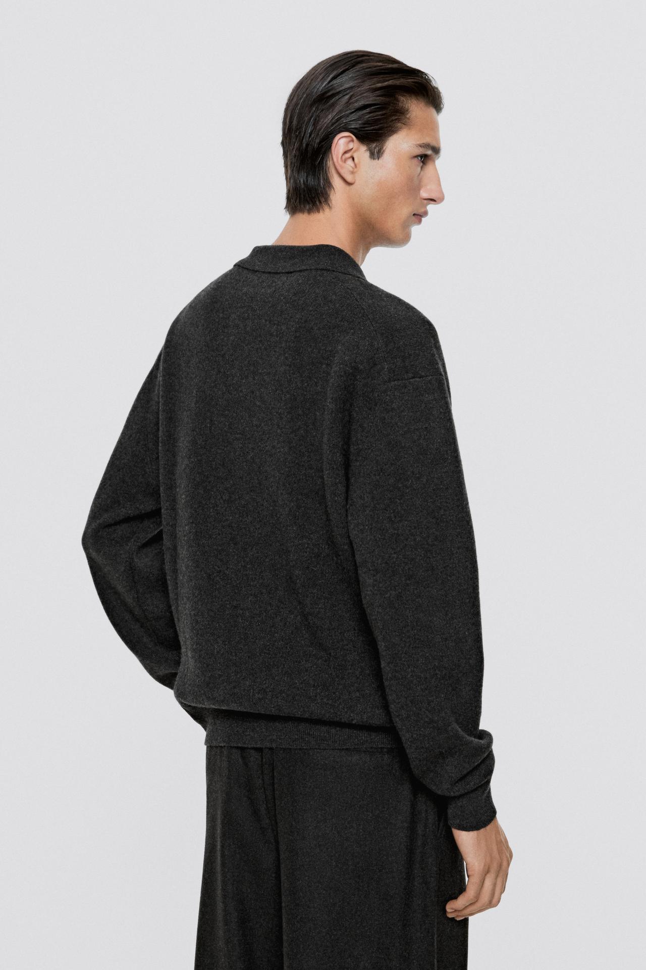 Double-breasted knit cardigan - LIMITED EDITION — CHARCOAL