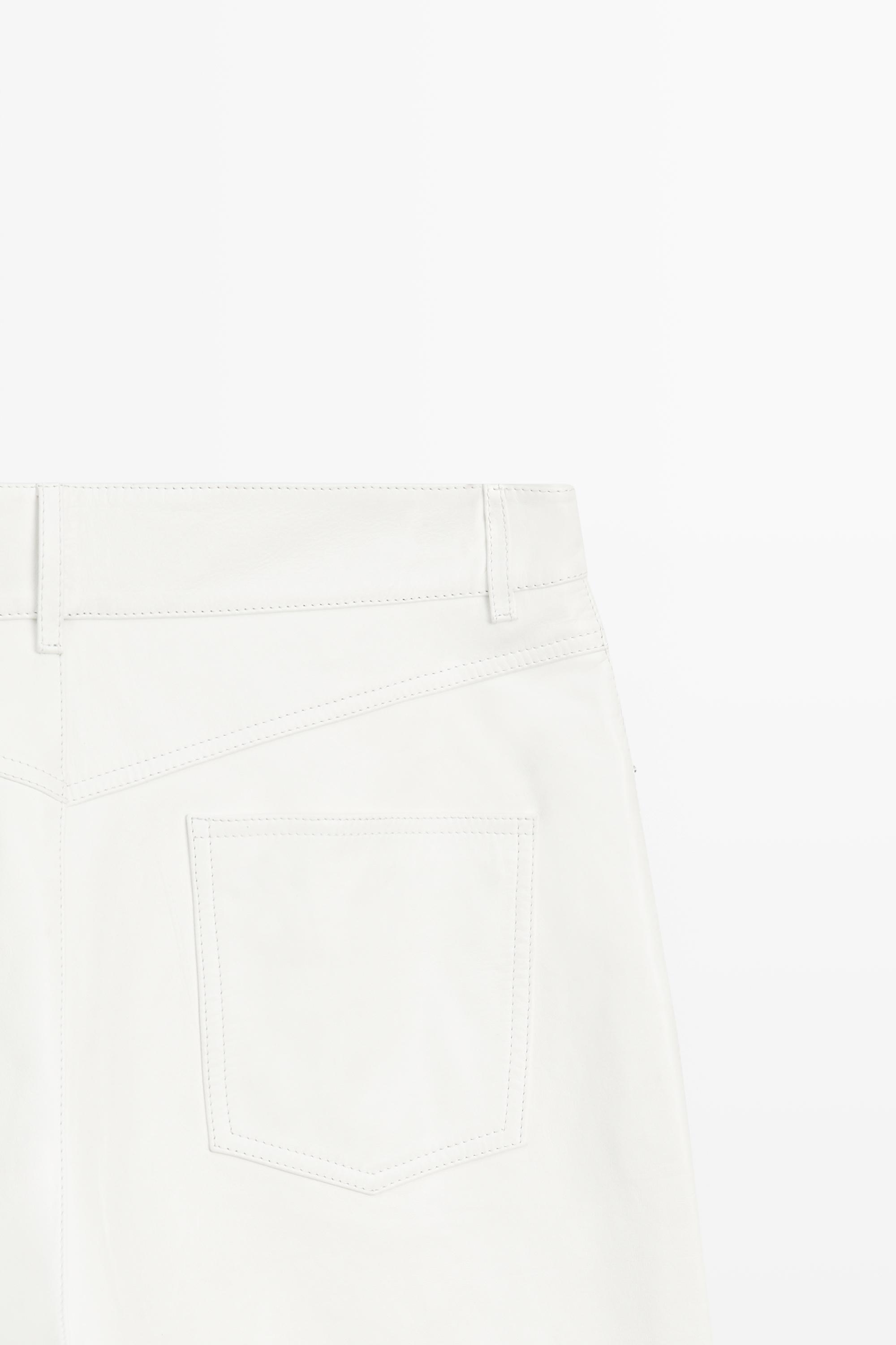 Straight-leg leather pants — WHITE