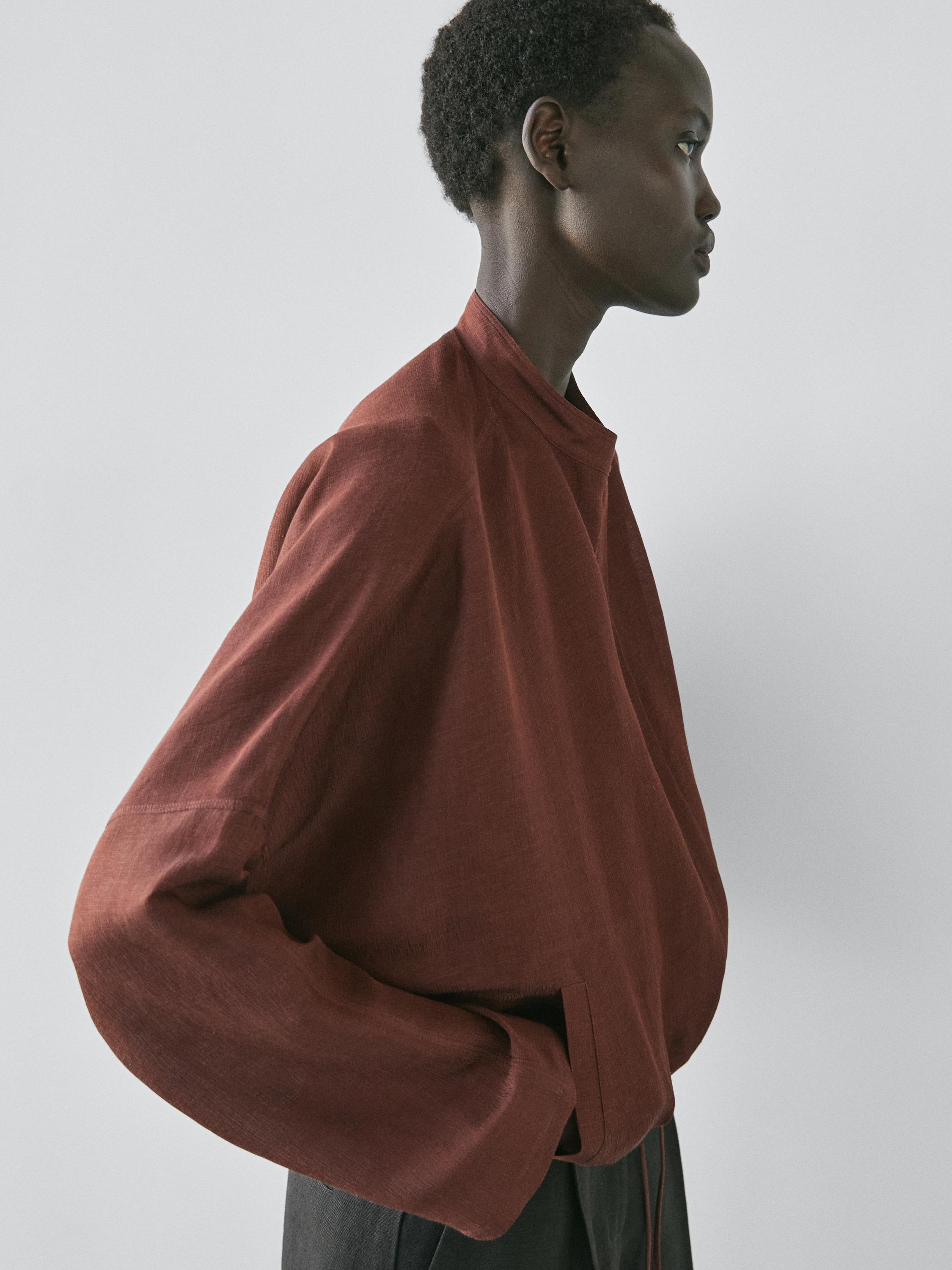 亞麻混紡飛行員外套