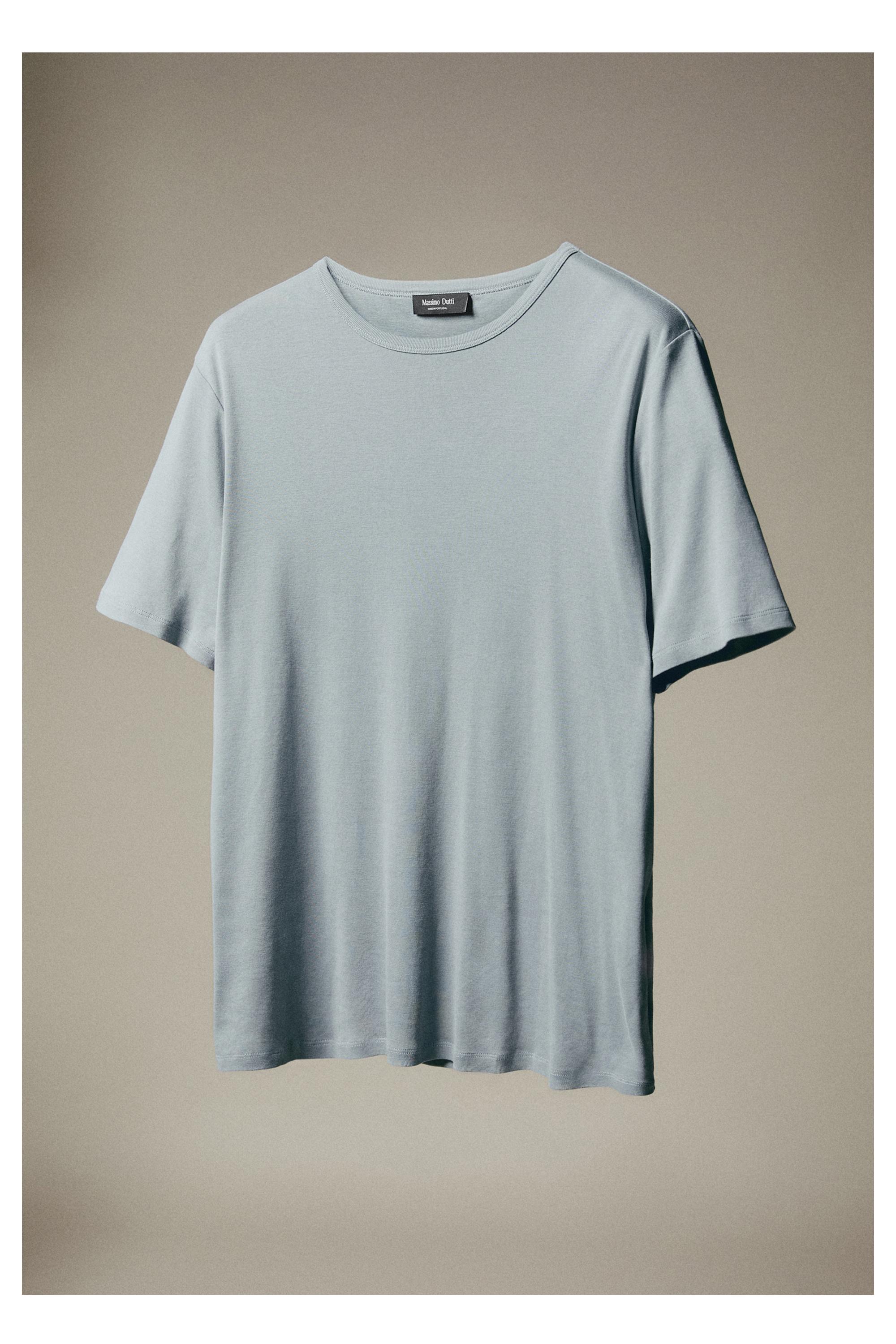 100% cotton short-sleeve T-shirt — GREY BLUE
