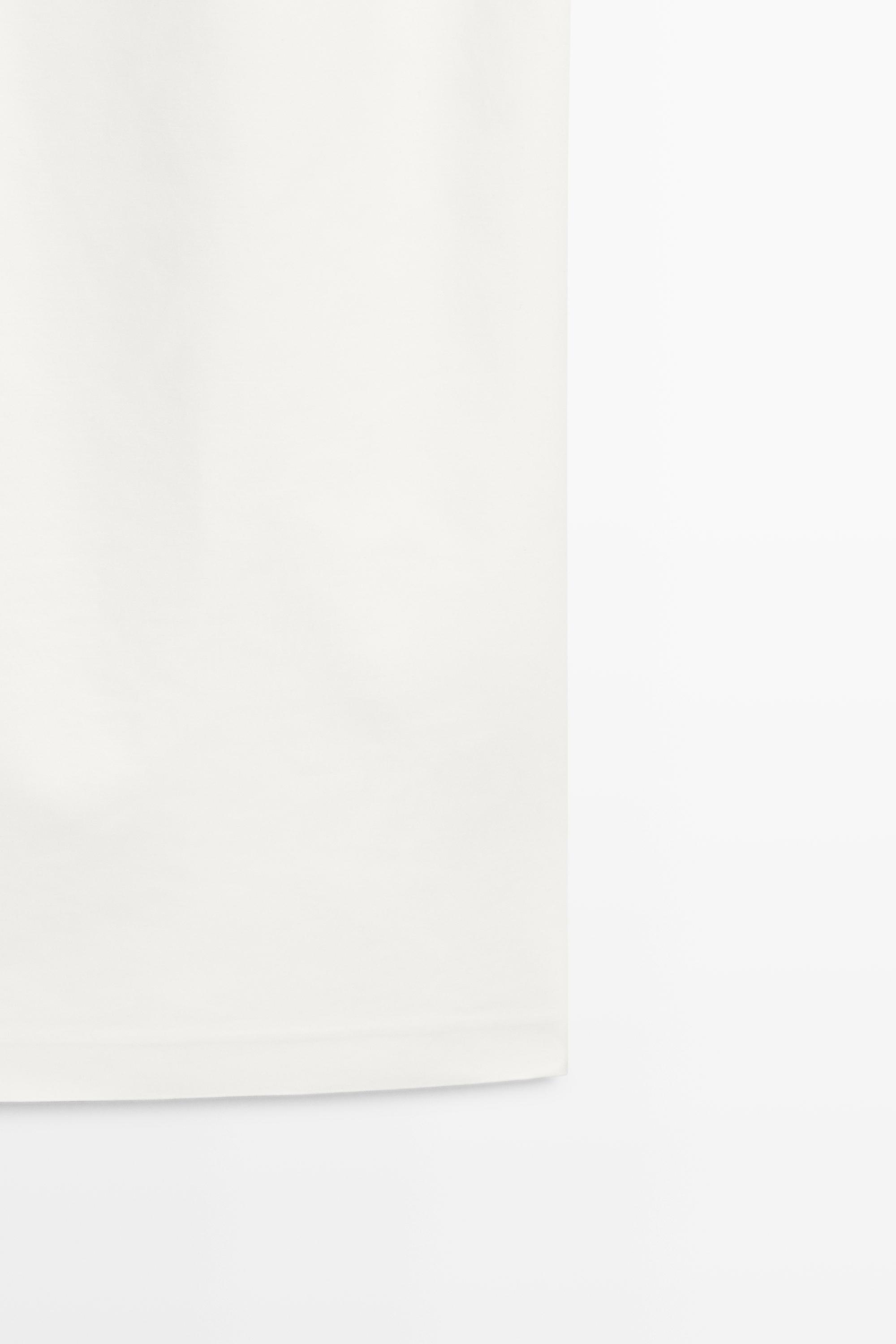 Cotton blend stretch midi dress — WHITE