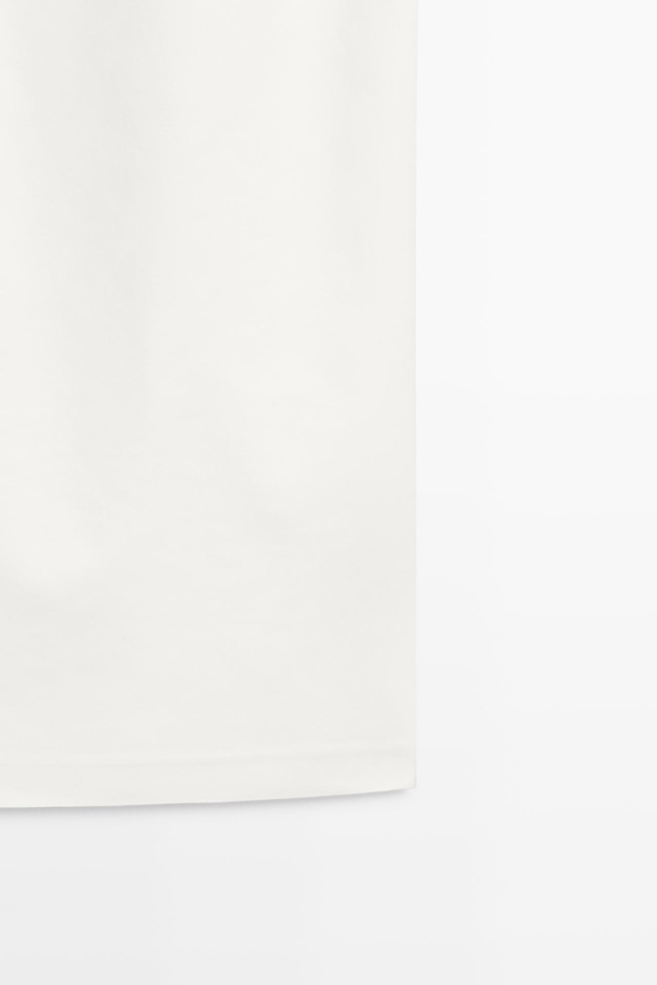 Cotton blend stretch midi dress — WHITE