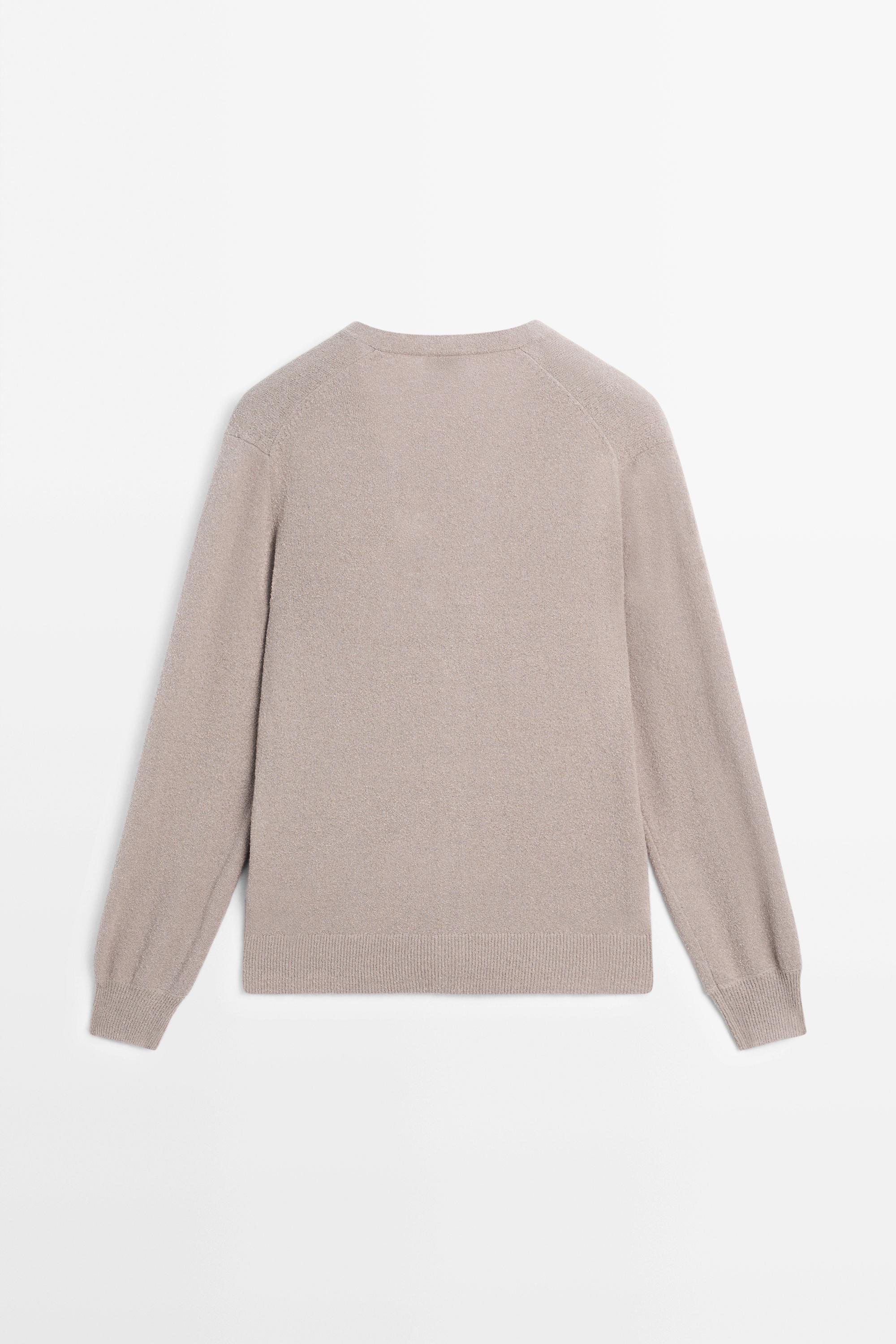 STUDIO V-neck knit cardigan — MOLE BROWN
