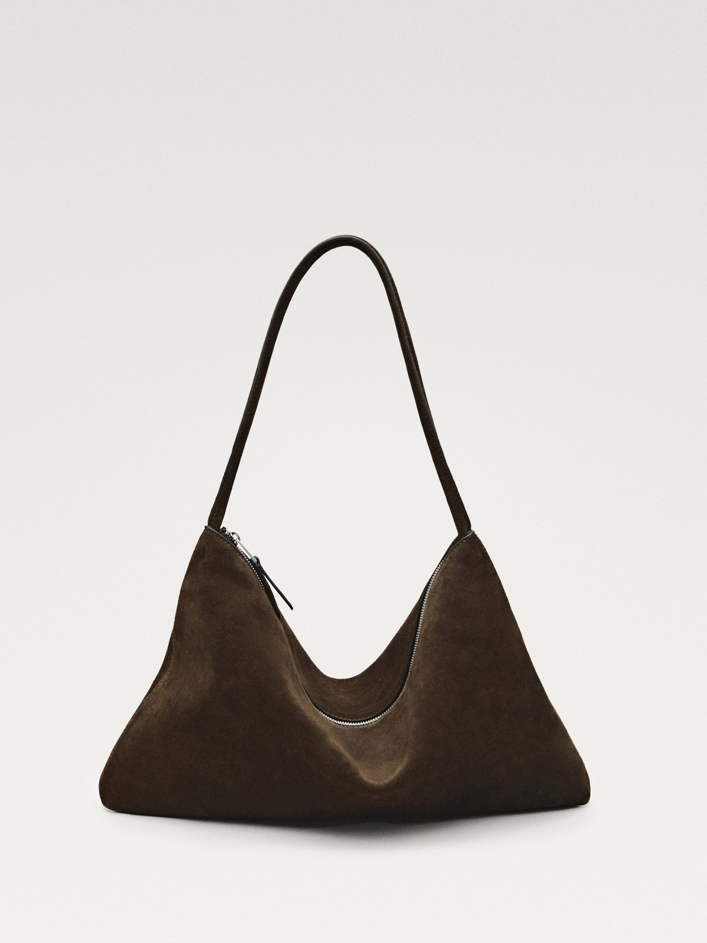 Split cowhide leather bag