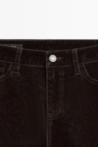 Low-rise straight-leg jeans with flocking finish — MOLE BROWN 9