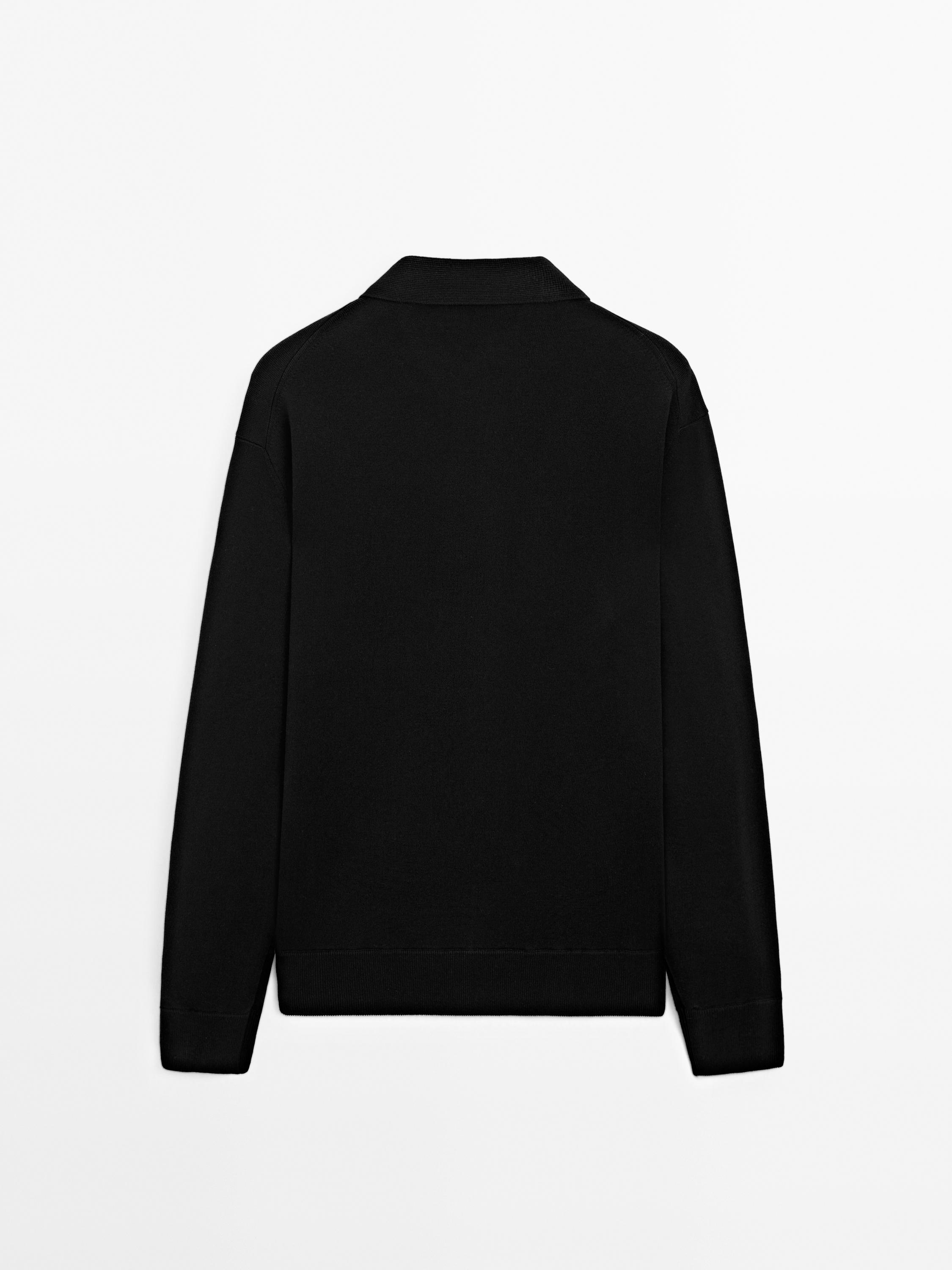 Cotton blend zip-up knit cardigan