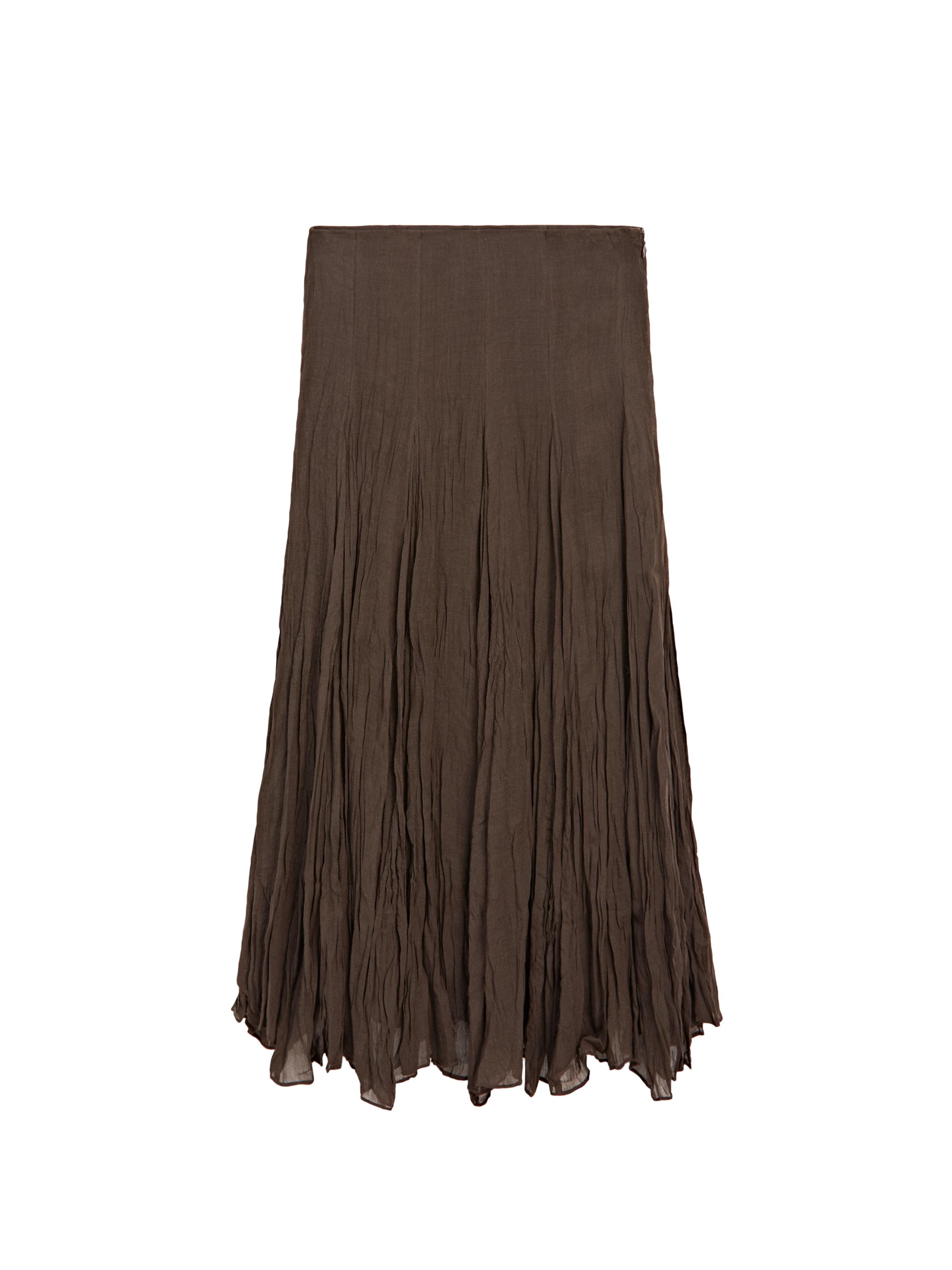 Flowing godet midi skirt — Chocolate