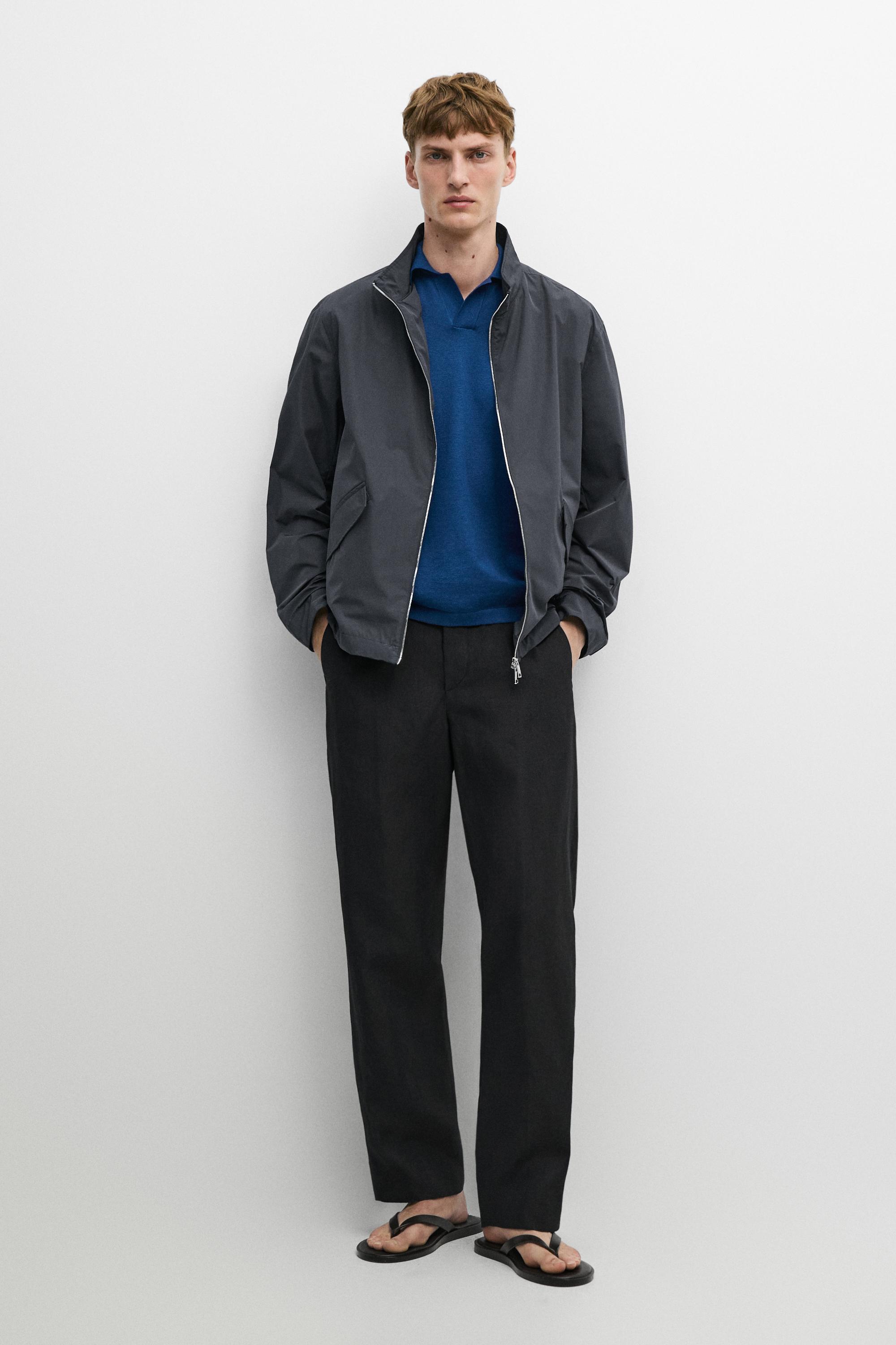 High neck jacket with pocket details — DARK GREY