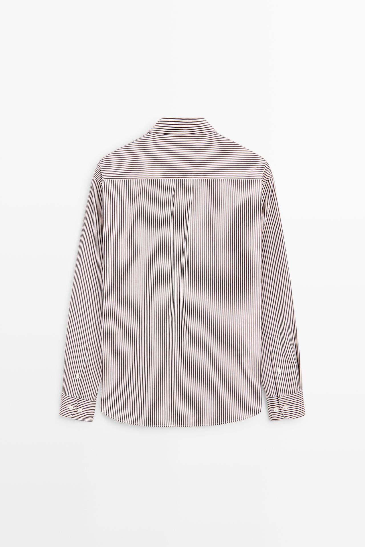 100% cotton regular fit striped shirt — GREEN