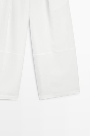 Flowing linen blend pants with seams — WHITE 7